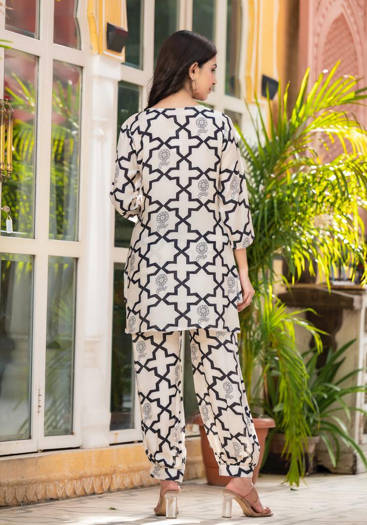 Printed Muslin Co Ords Set