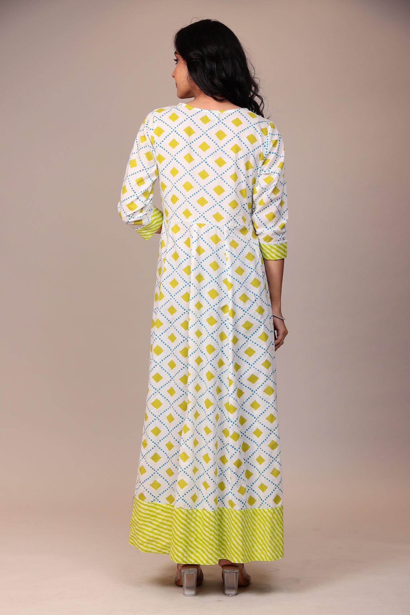 Block Print Anarkali Cotton Kurta Stitched (1Pcs)