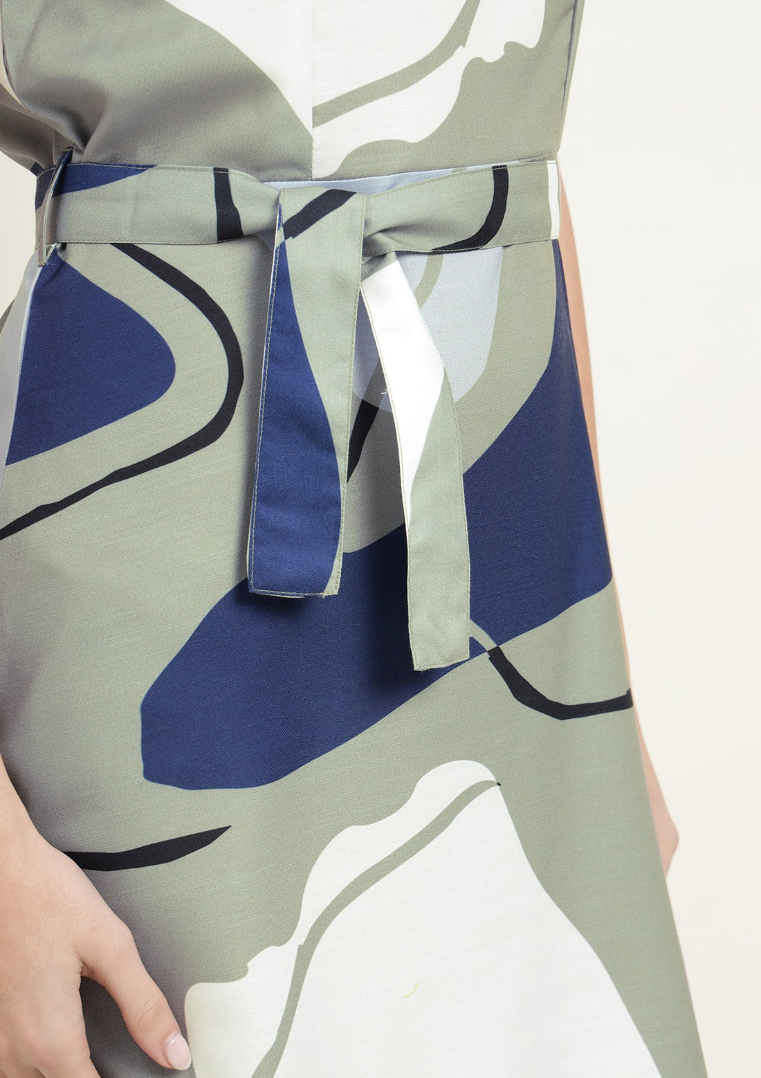 Abstract Print Silk Blend Dress