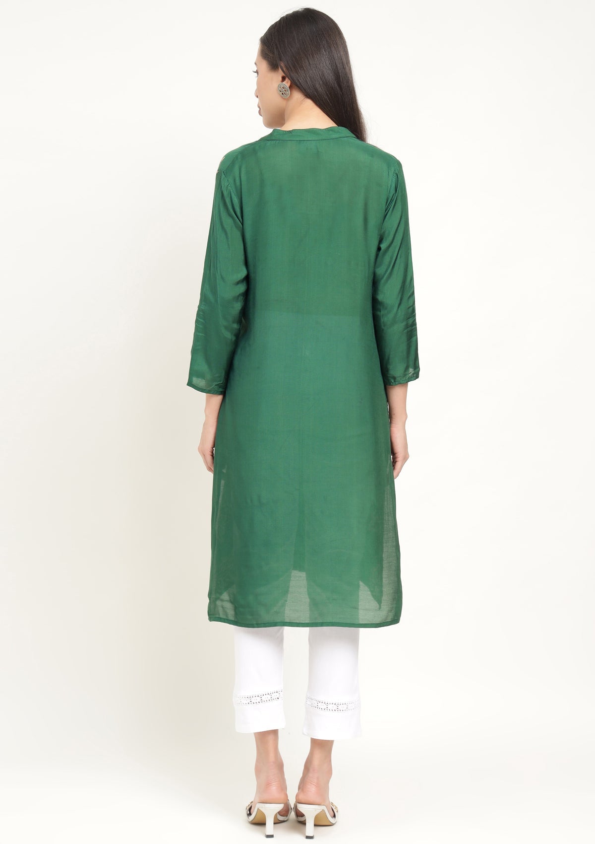 Bandhej Silk Blend Kurta Stitched
