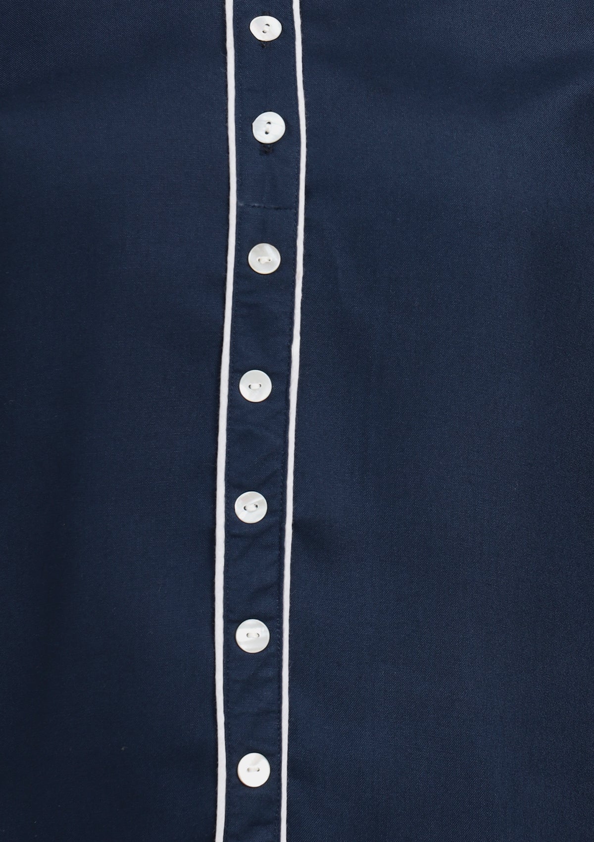 Solid Dark Blue Muslin Shirt