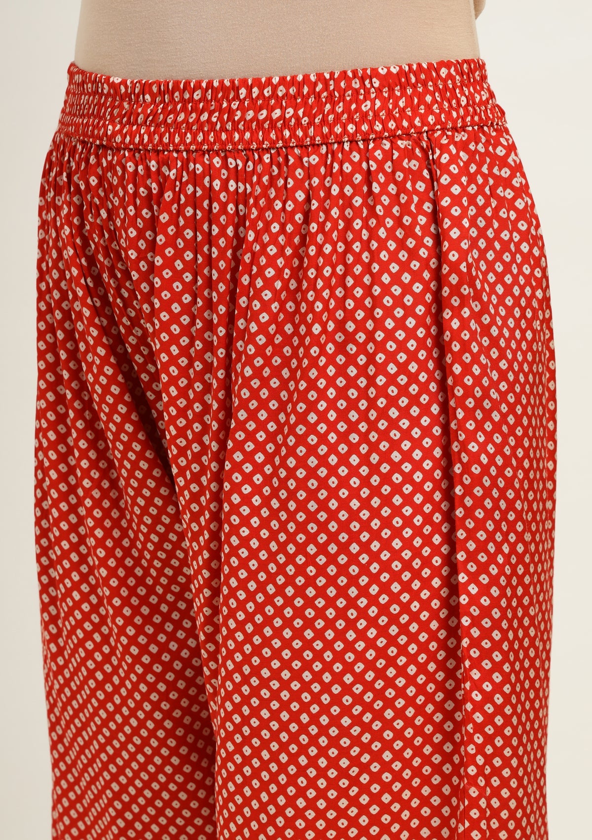 Bandhej Silk Blend Kurta Set Stitched with Dori and Sequins work