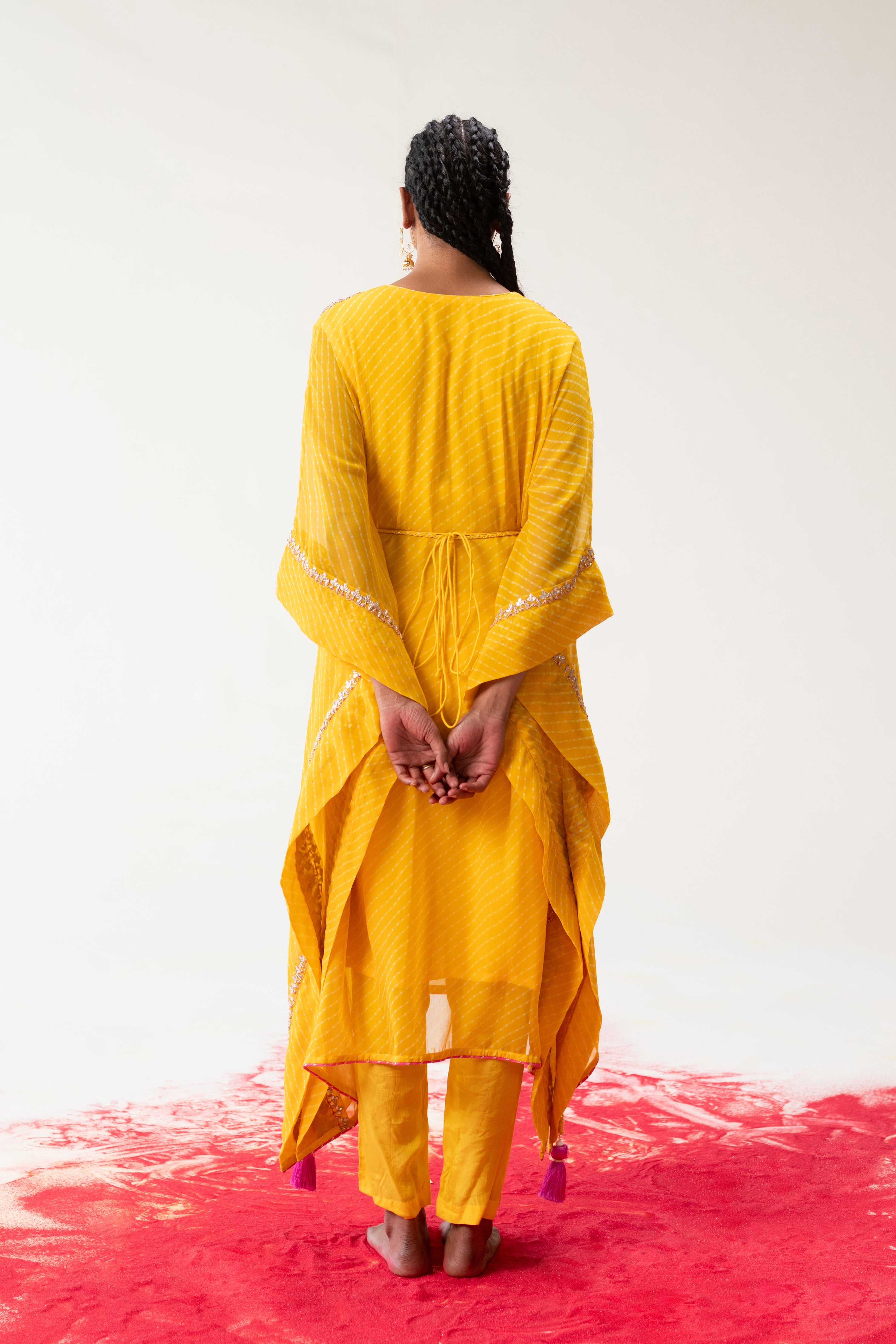 Kaftan Style Georgette Mothra Suit with Gota Patti Work