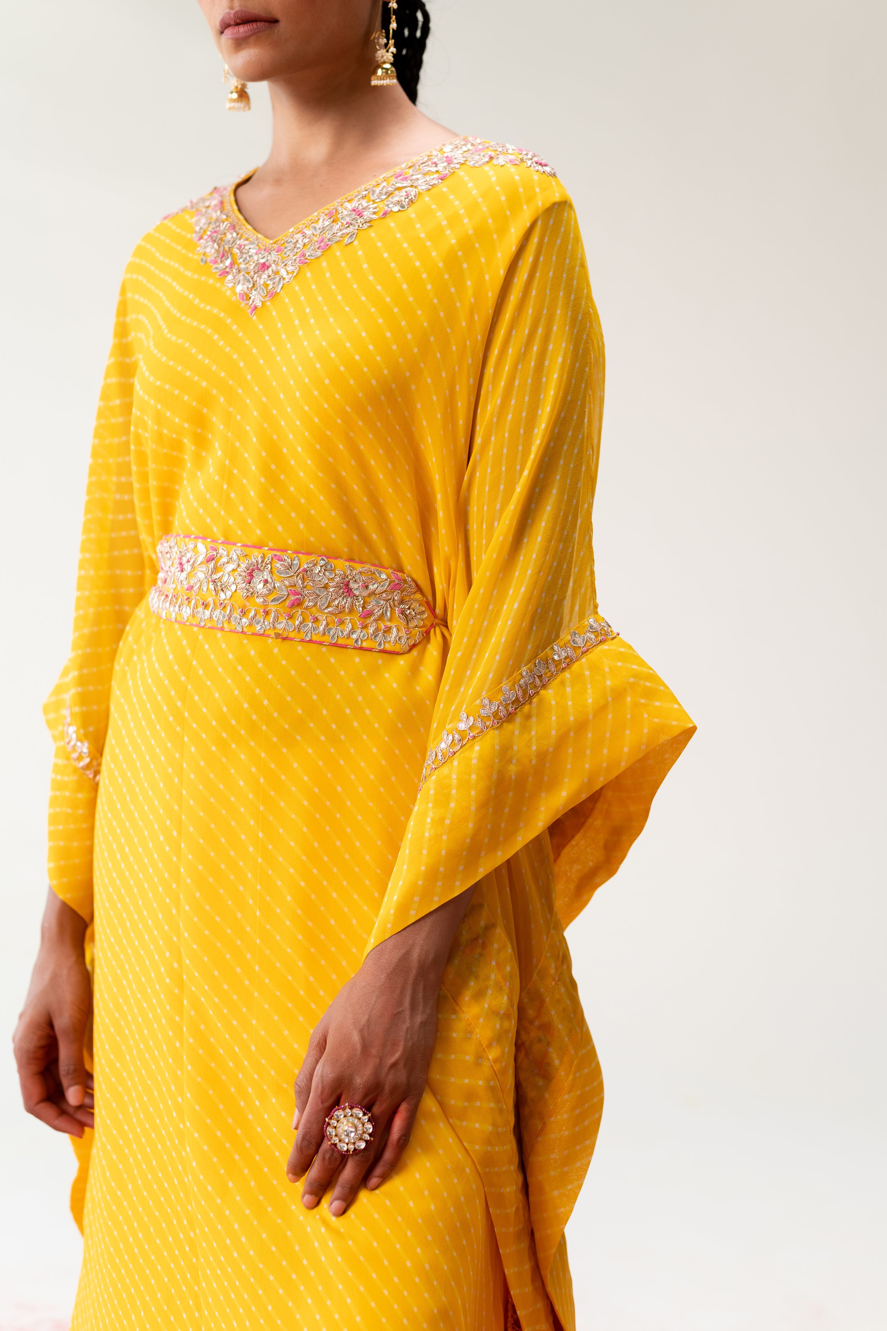 Kaftan Style Georgette Mothra Suit with Gota Patti Work