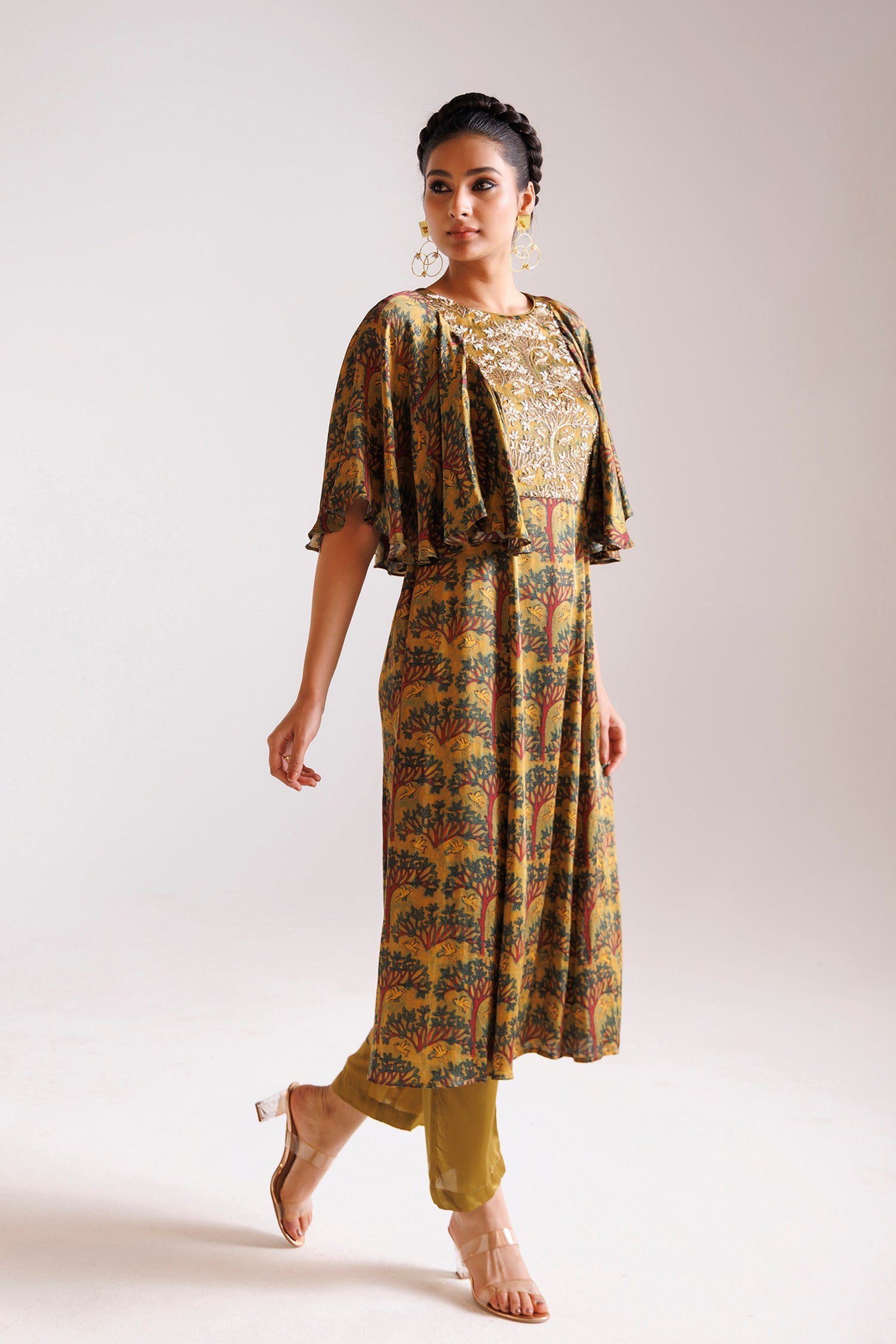 Silk Suit Embellished with Cutdana and Zardozi work