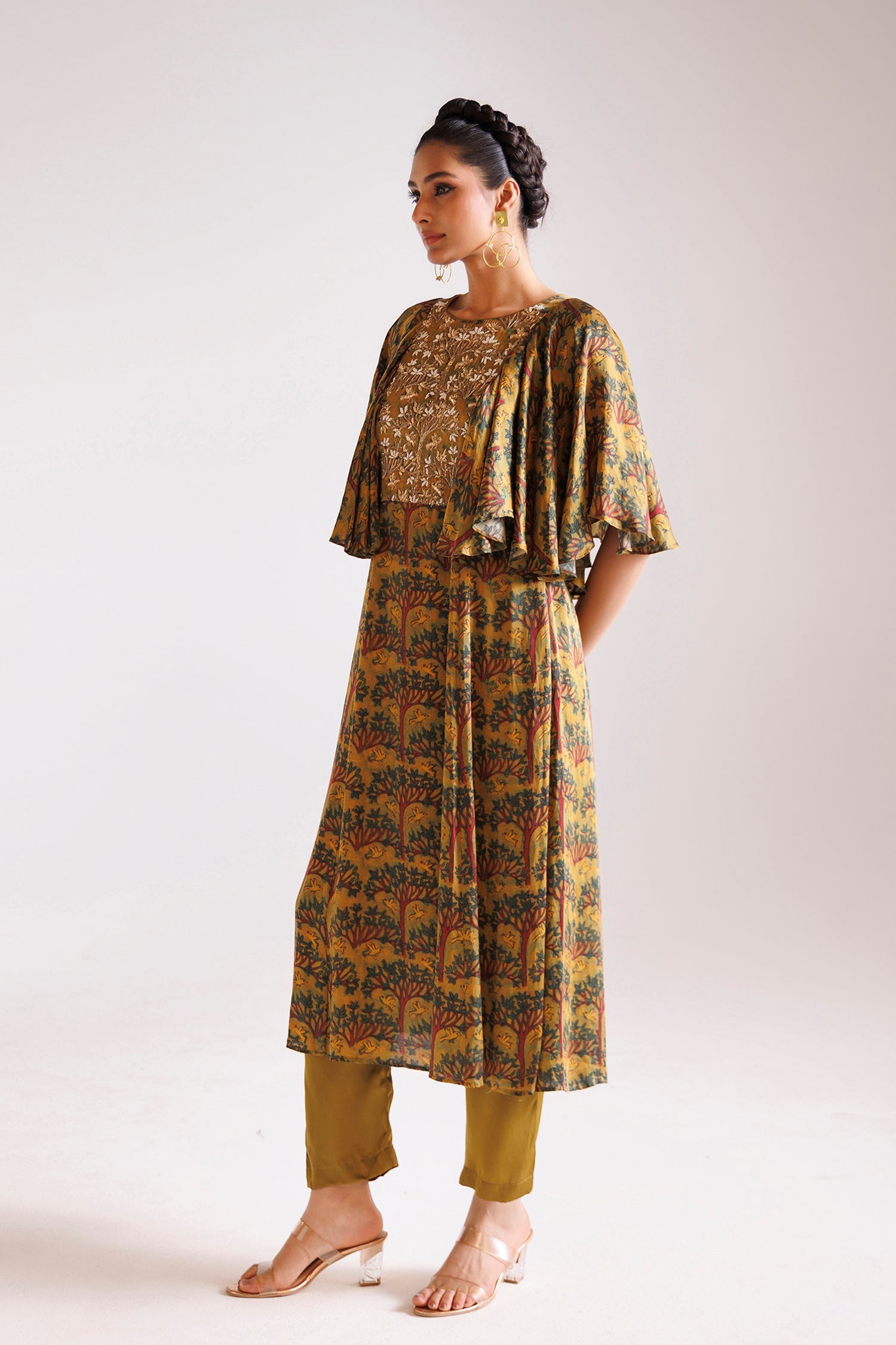 Silk Suit Embellished with Cutdana and Zardozi work