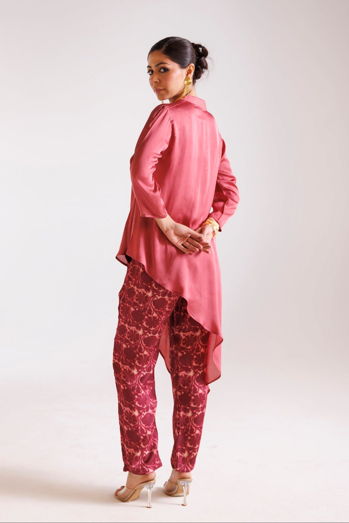 Printed Silk Indowestern with Dori and Zardozi work