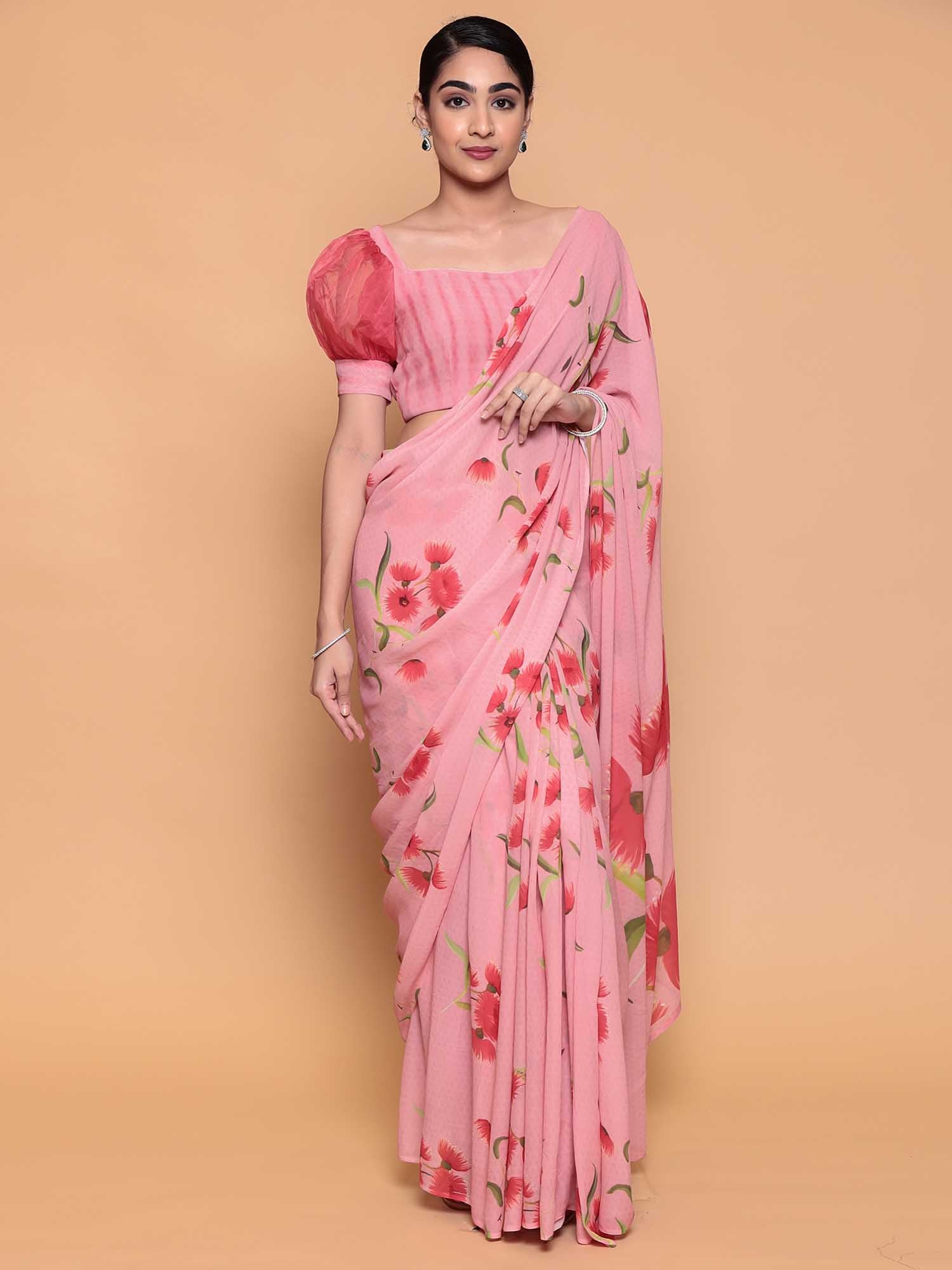Printed Georgette  Saree