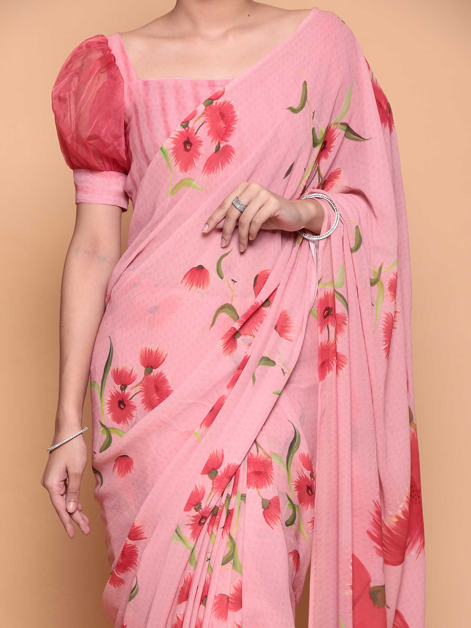 Printed Georgette  Saree