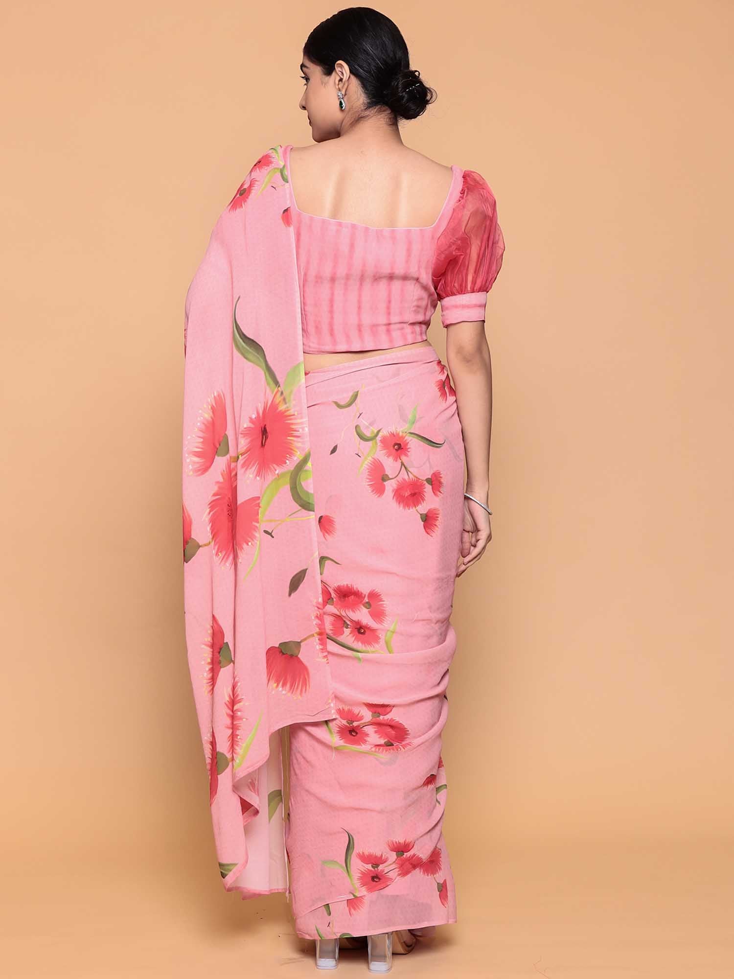 Printed Georgette  Saree