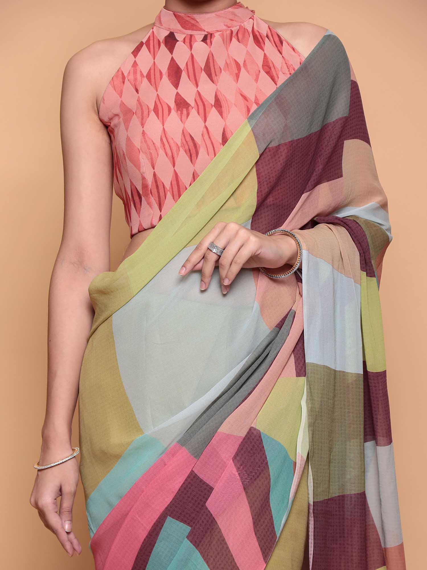Printed Georgette  Saree