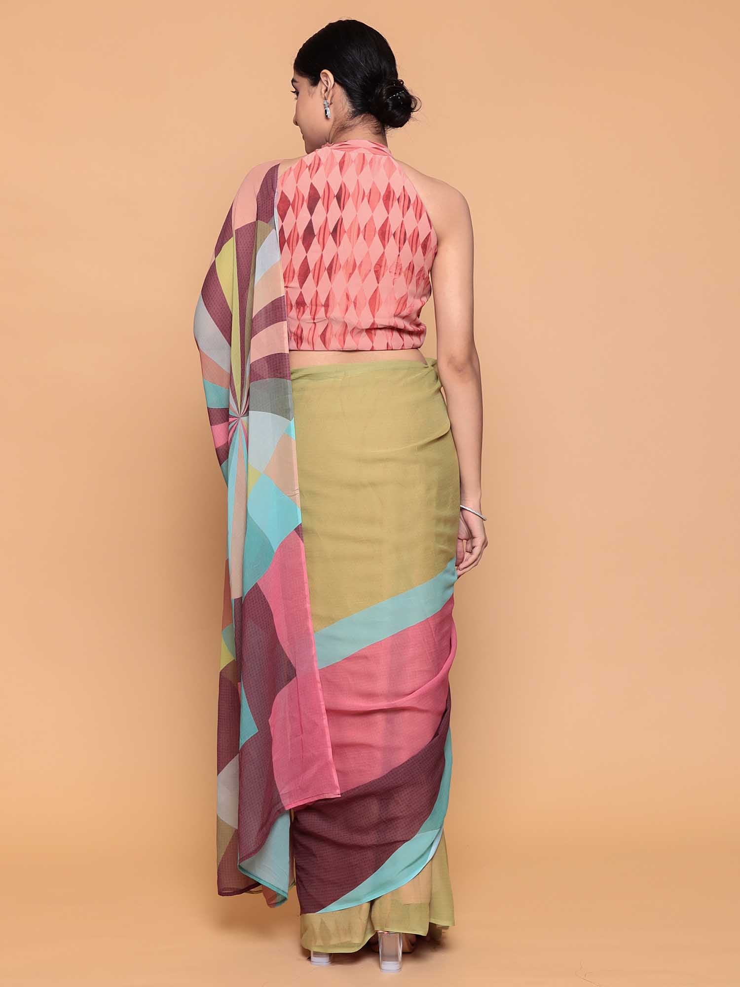 Printed Georgette  Saree