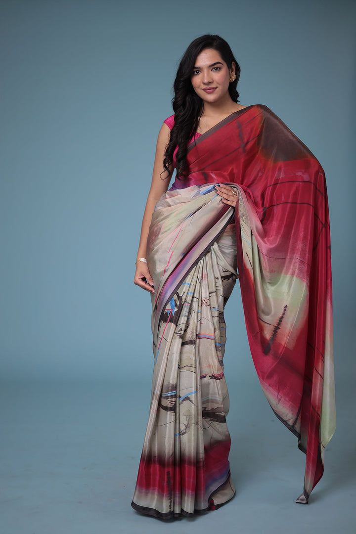 Printed Crepe Silk Saree