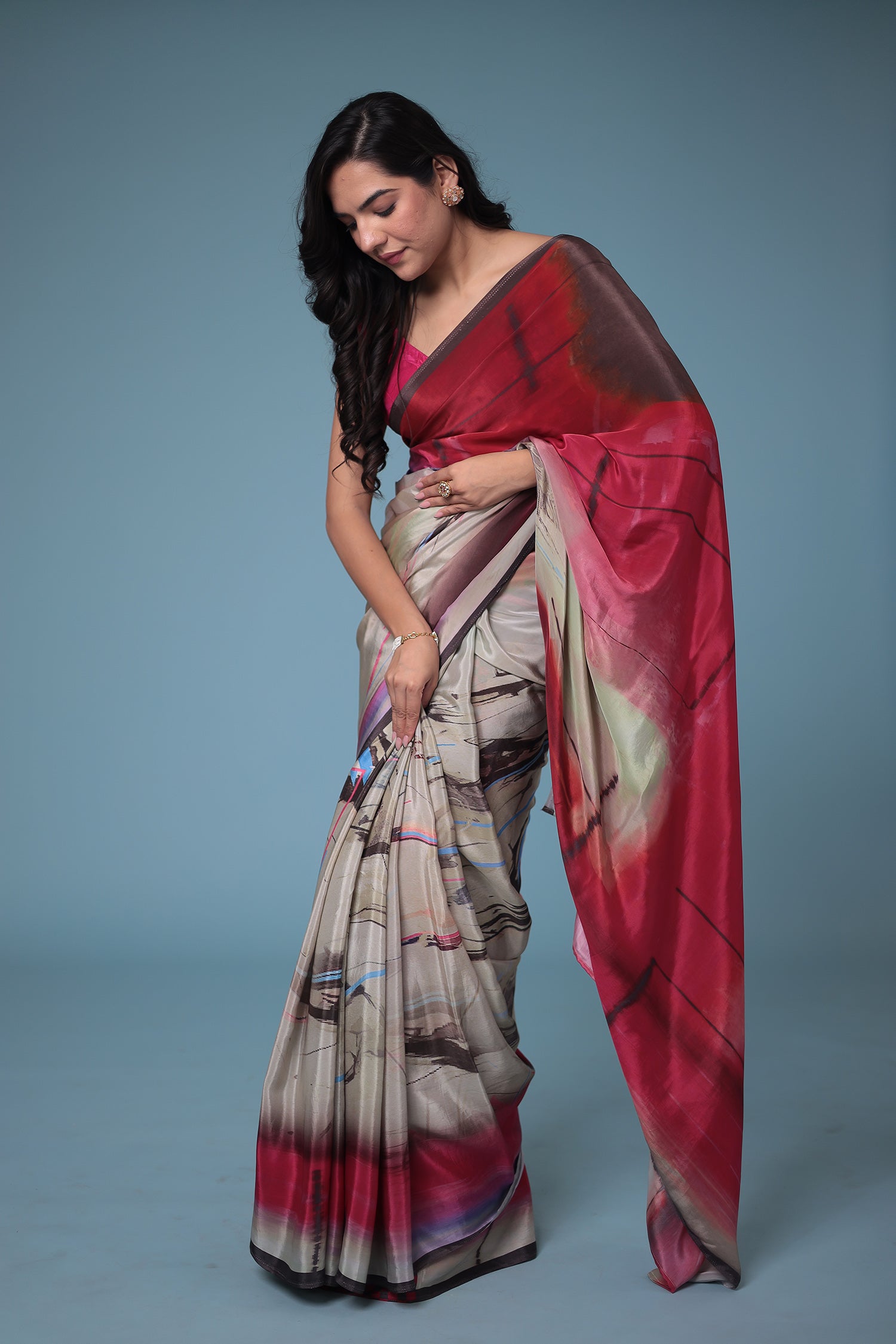 Printed Crepe Silk Saree
