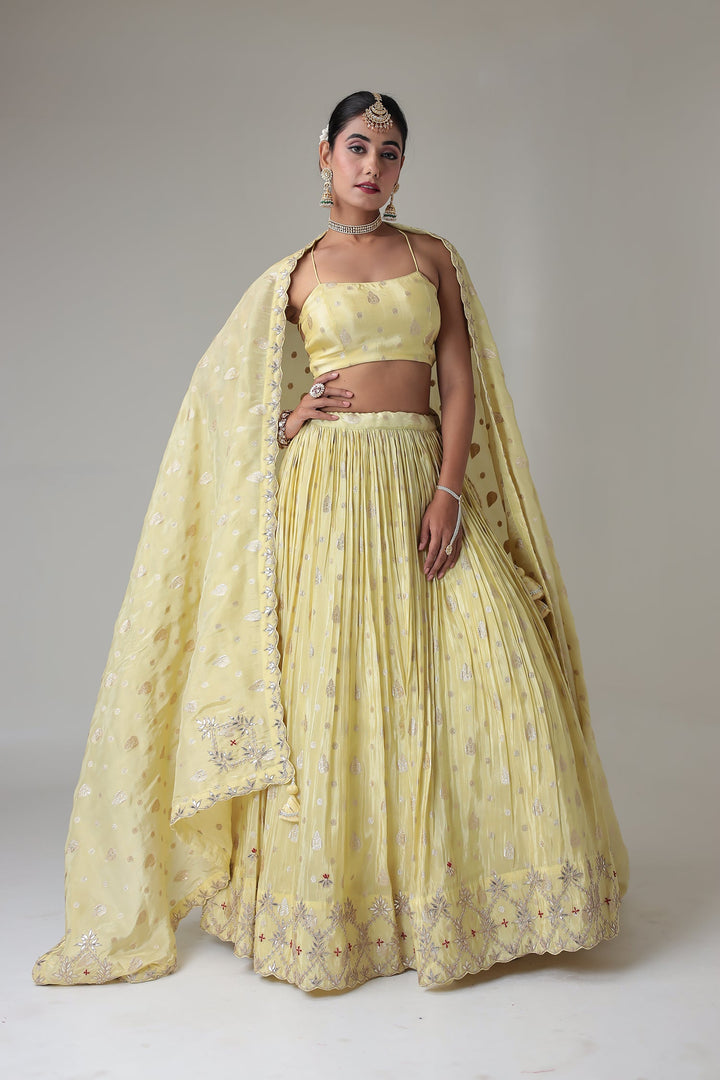 Banarasi Tissue Lehenga with Gota Patti and Embroidered work