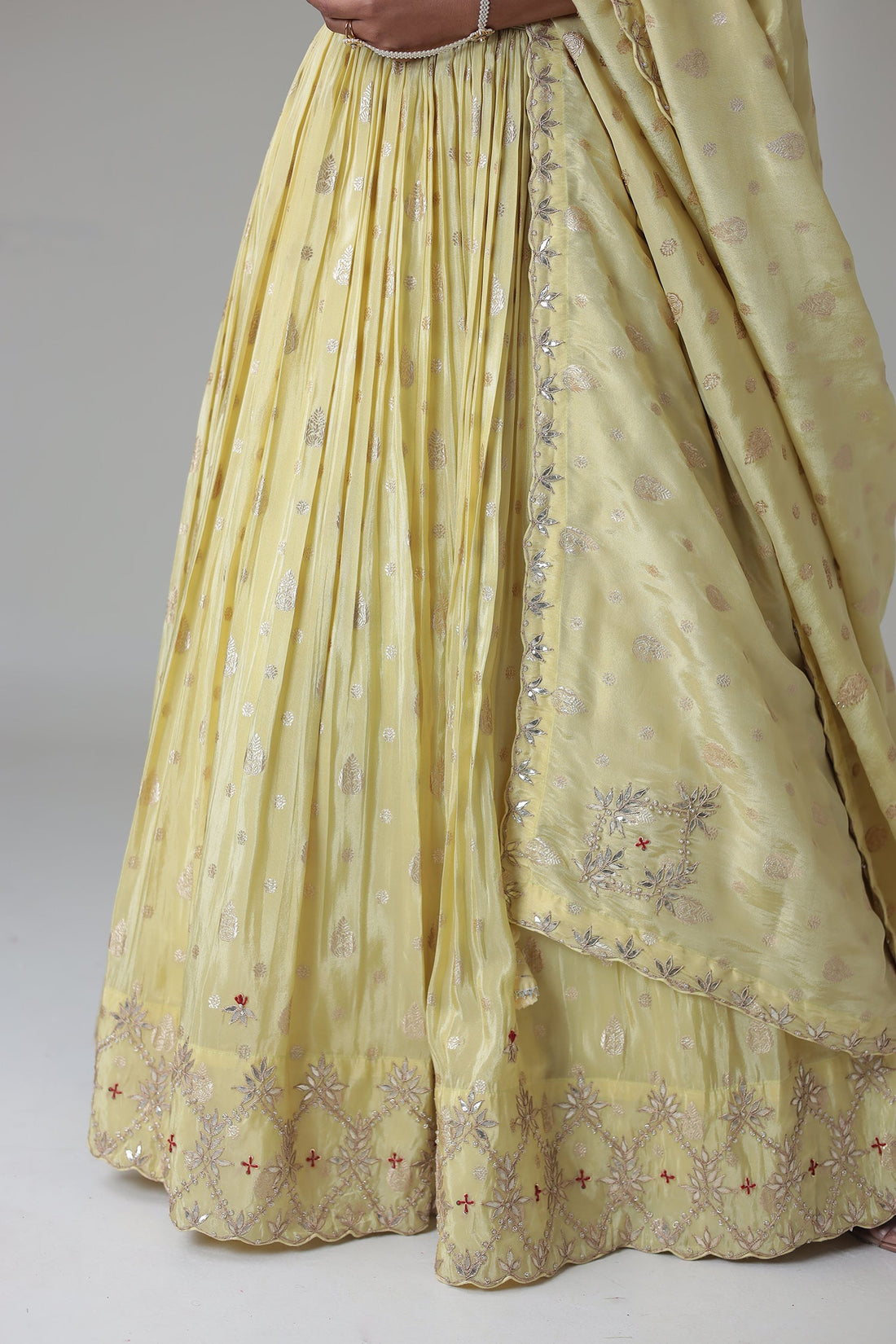 Banarasi Tissue Lehenga with Gota Patti and Embroidered work