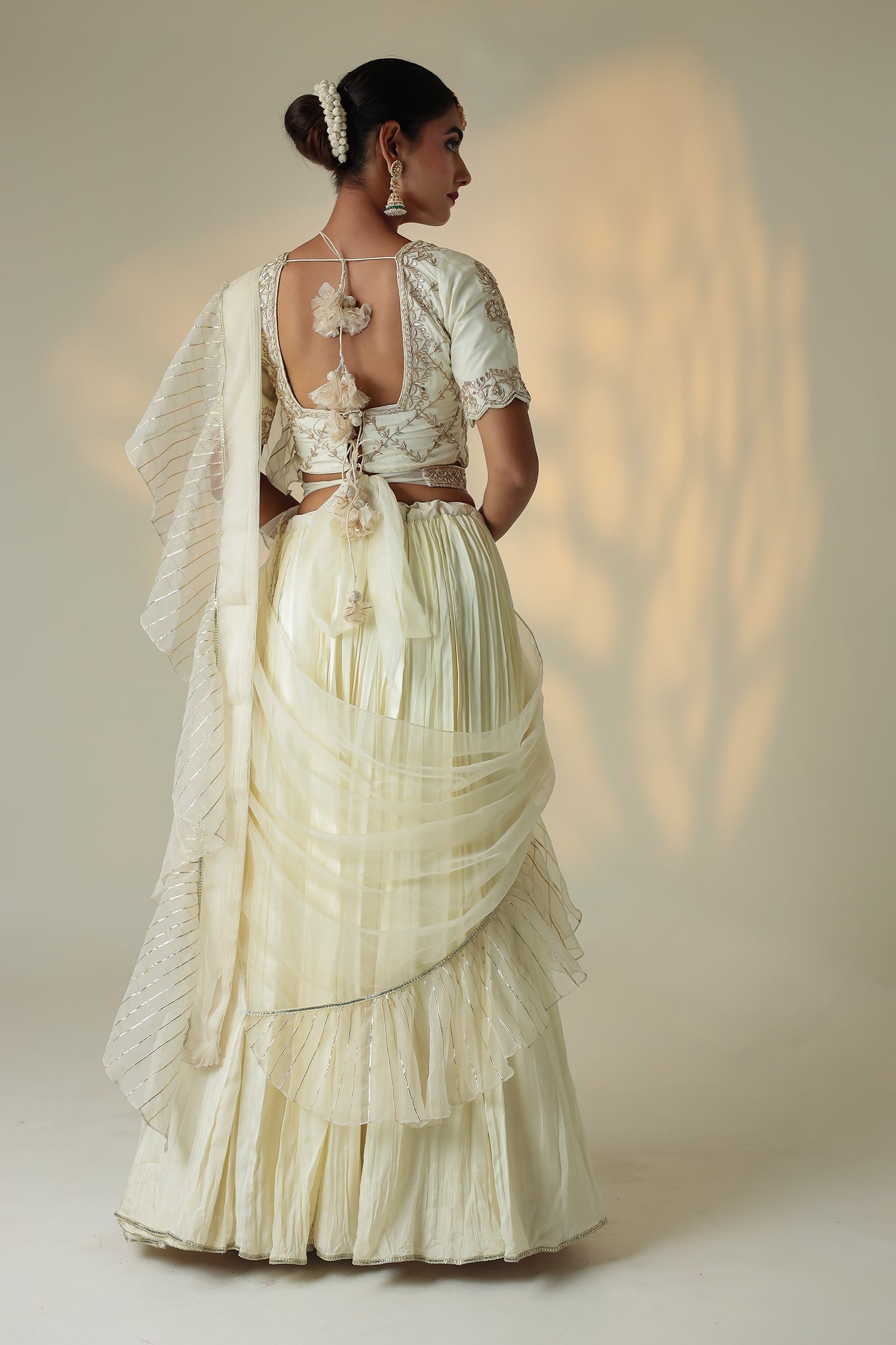 Silk Lehenga Embroidered  with Gota Patti and Zardozi work