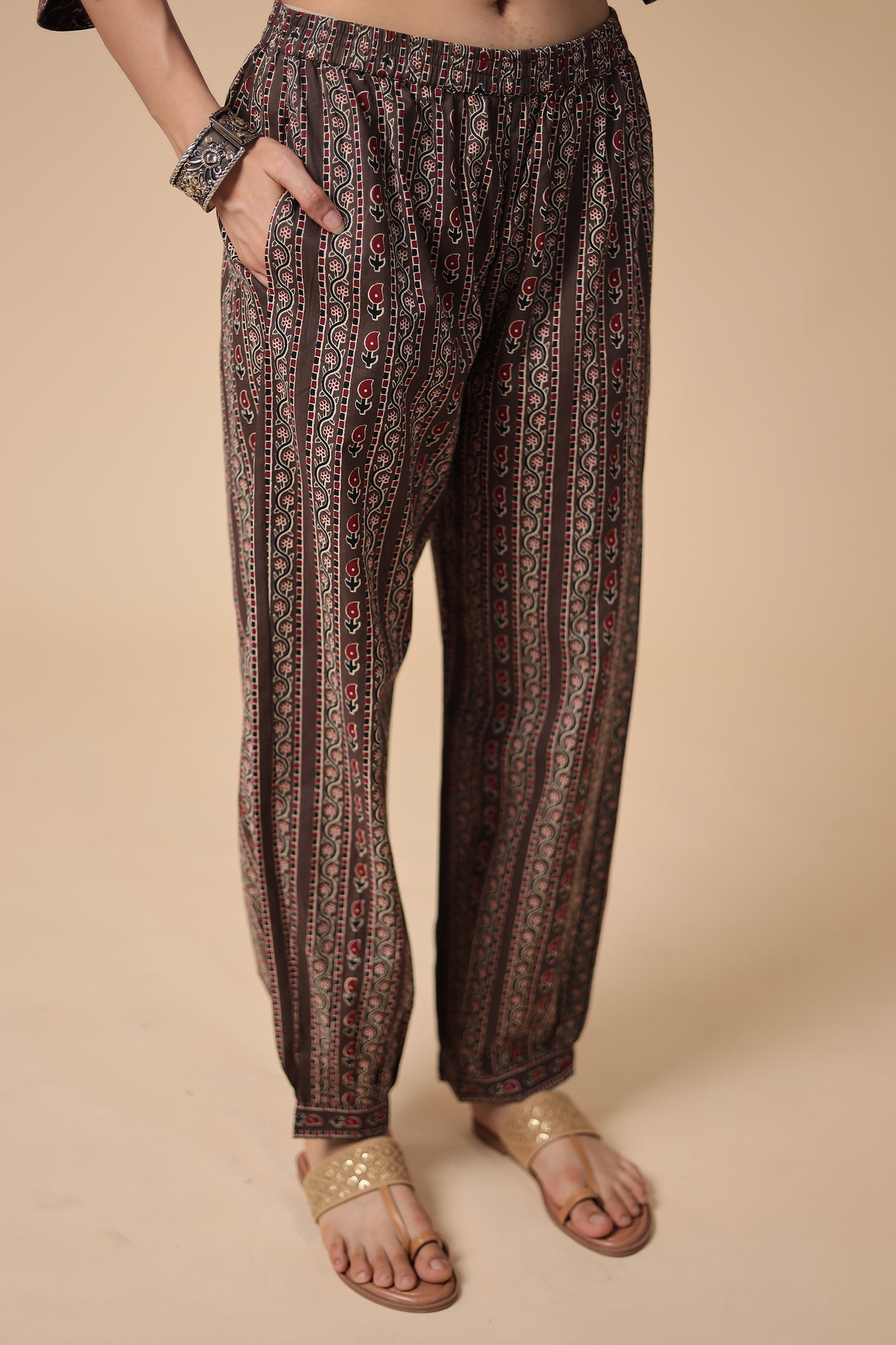 Printed Cotton Kurta Set Stitched with Embroidered work