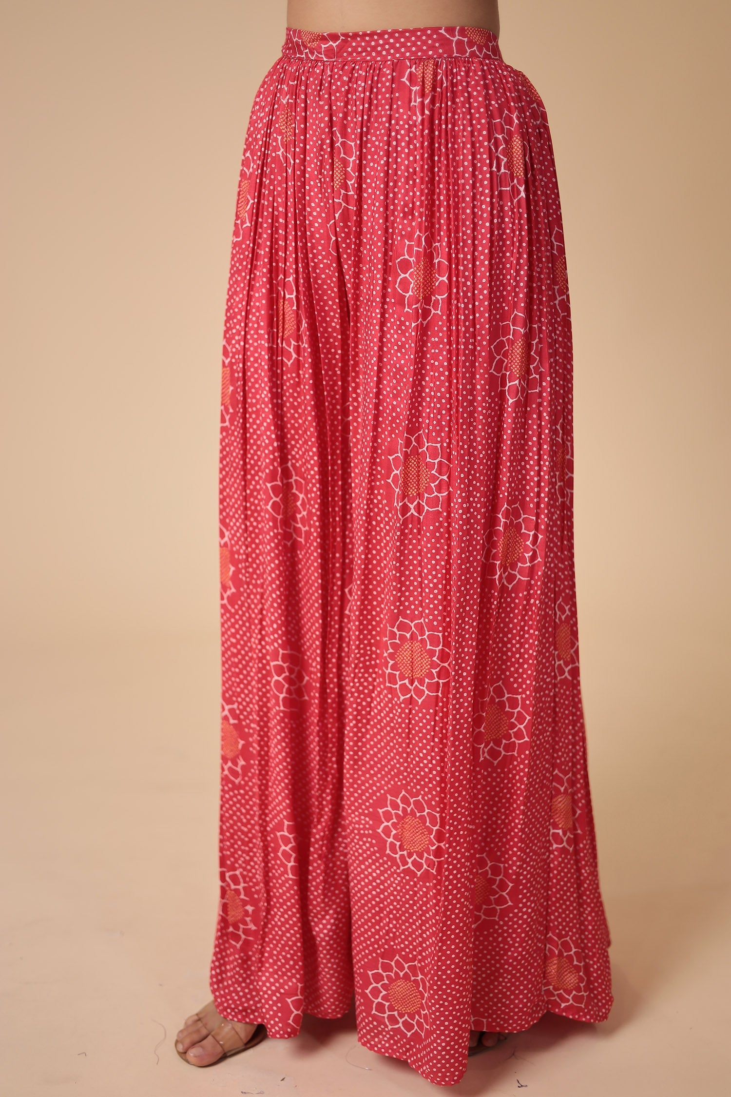 Bandhej Silk Blend Indowestern with Embroidered work