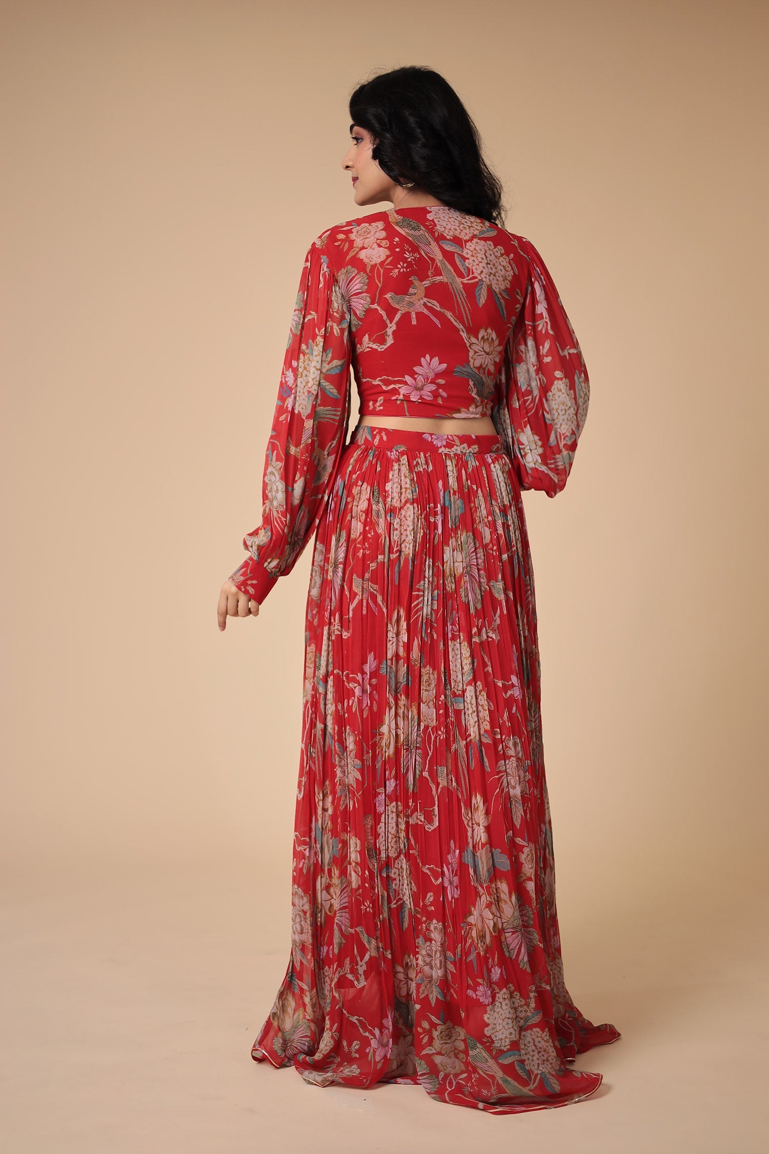 Printed Georgette Indowestern with Embroidered work