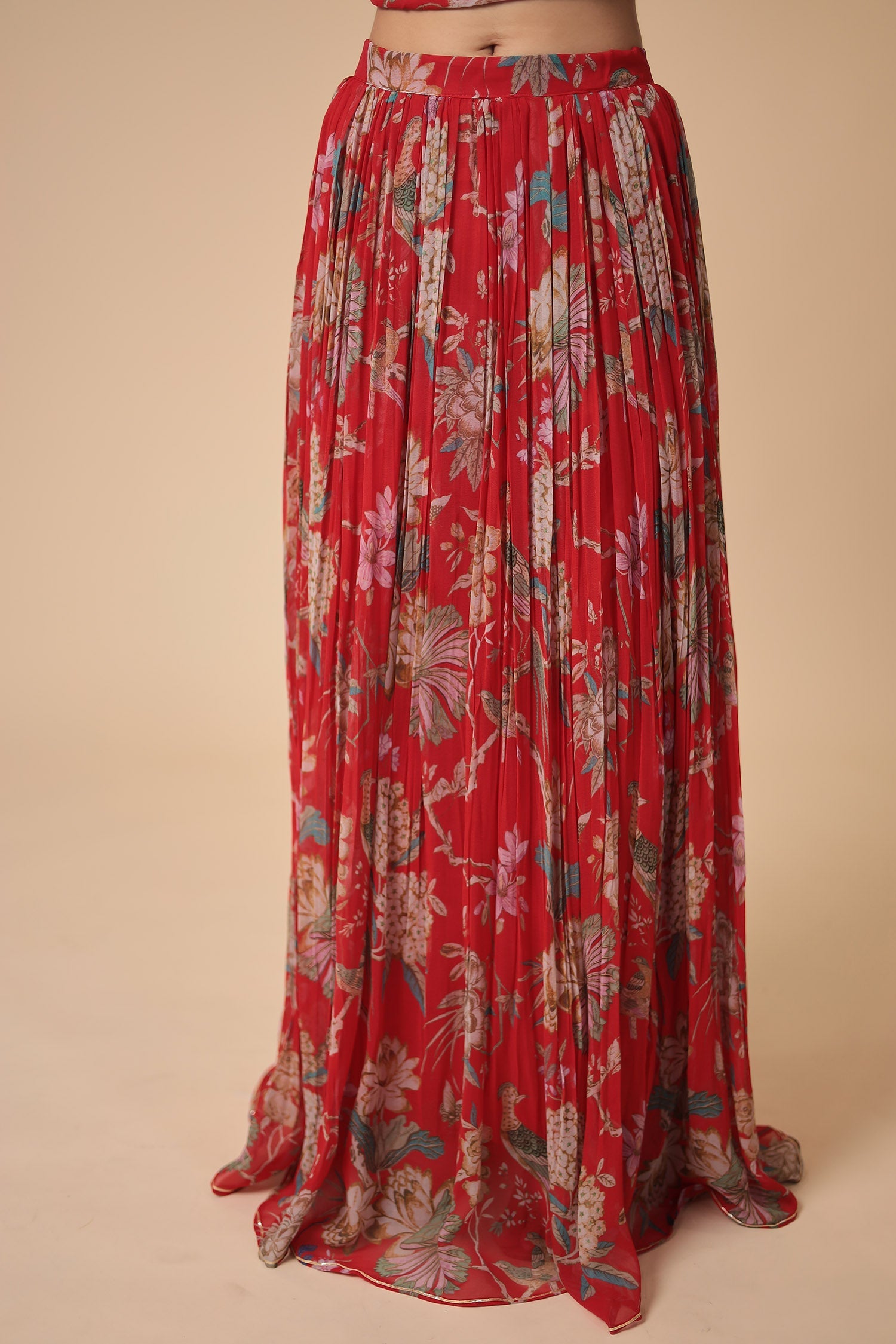 Printed Georgette Indowestern with Embroidered work