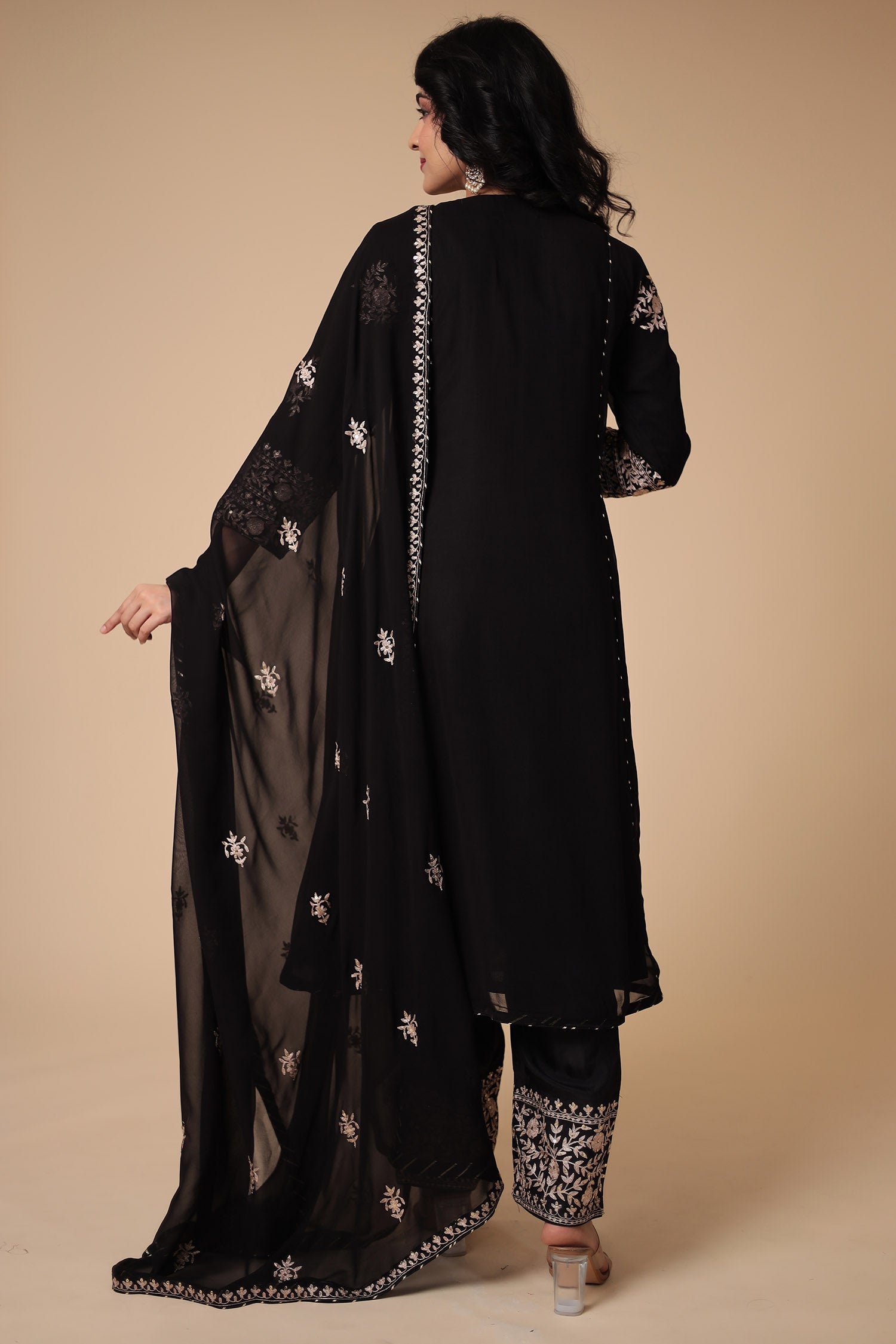 Georgette Suit with Pittan and Embroidered work