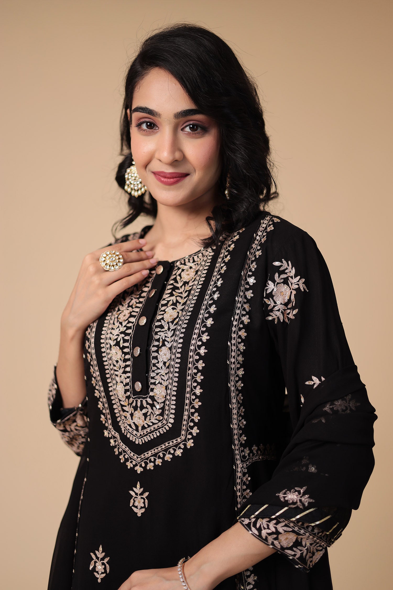 Georgette Suit with Pittan and Embroidered work