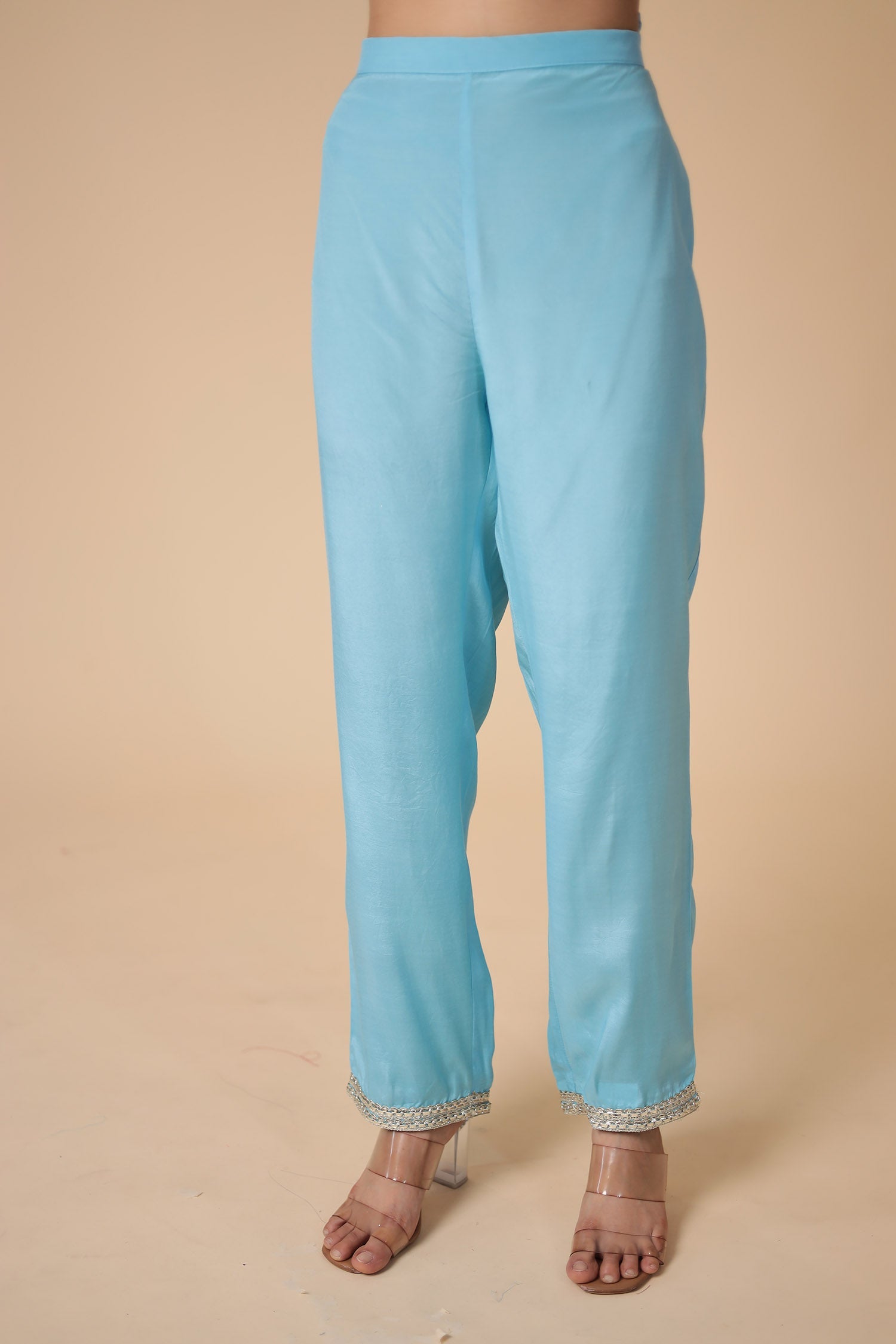 Georgette Straight Suit Embroidered with Gota Patti work