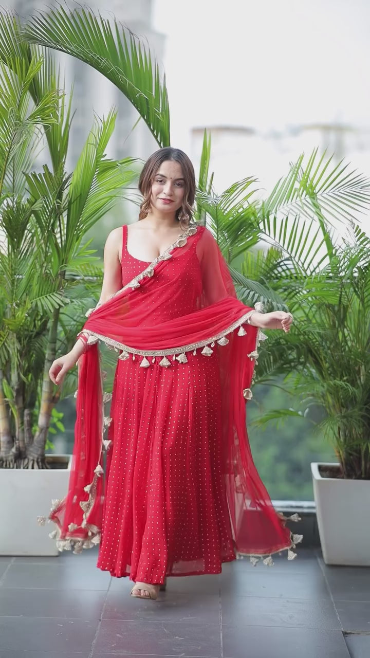 Dolly Red Anarkali
