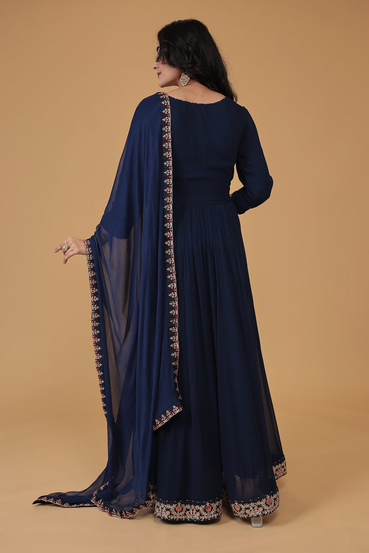 Georgette Anarkali Embroidered Suit with Dori work