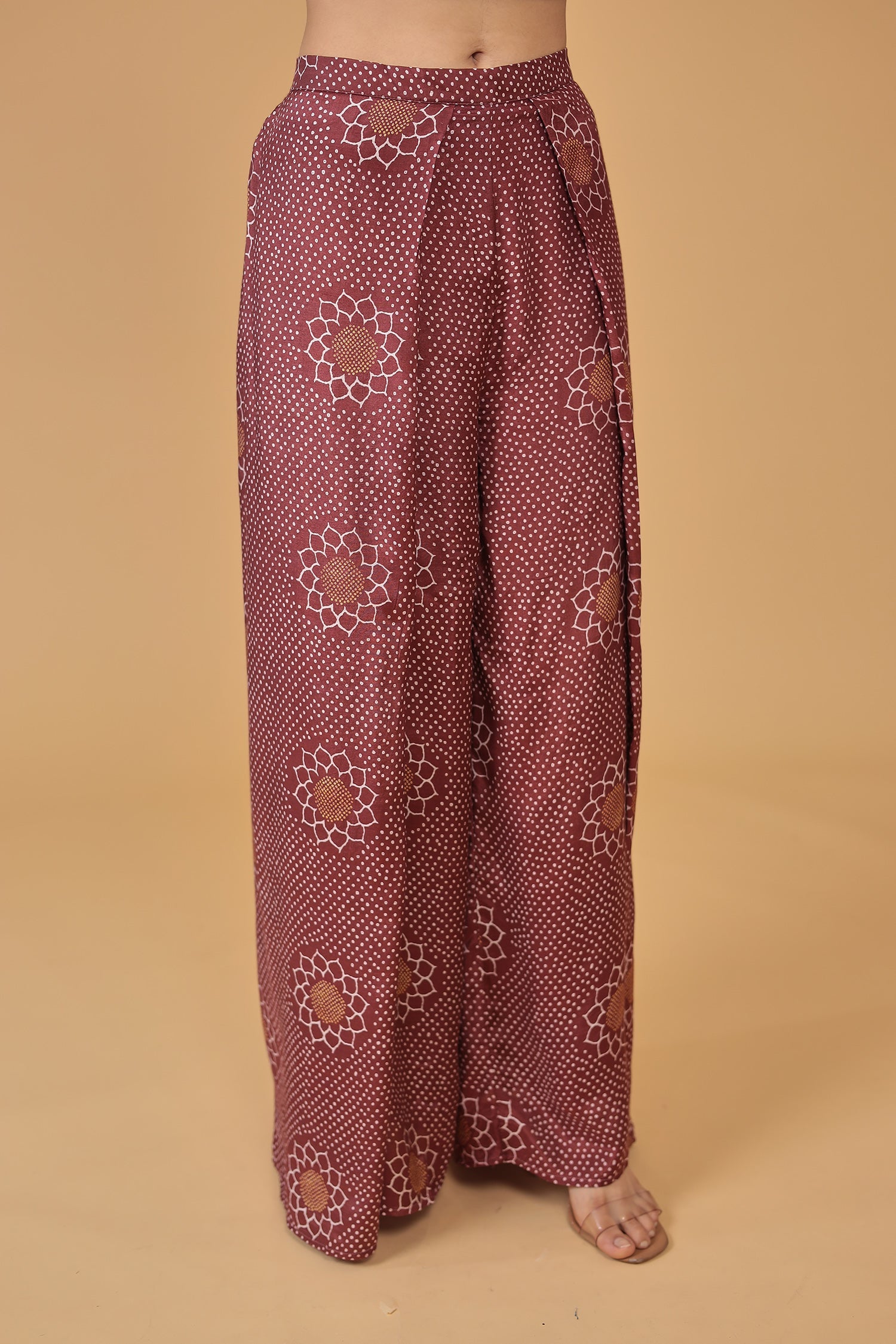 Printed Silk Blend Indowestern with Embroidered work