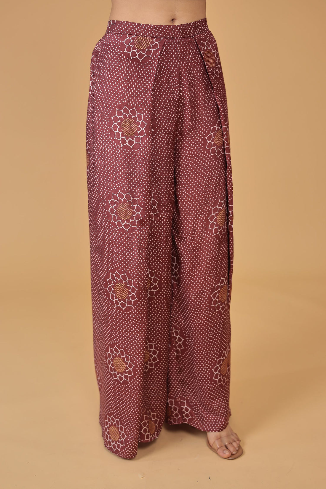 Printed Silk Blend Indowestern with Embroidered work