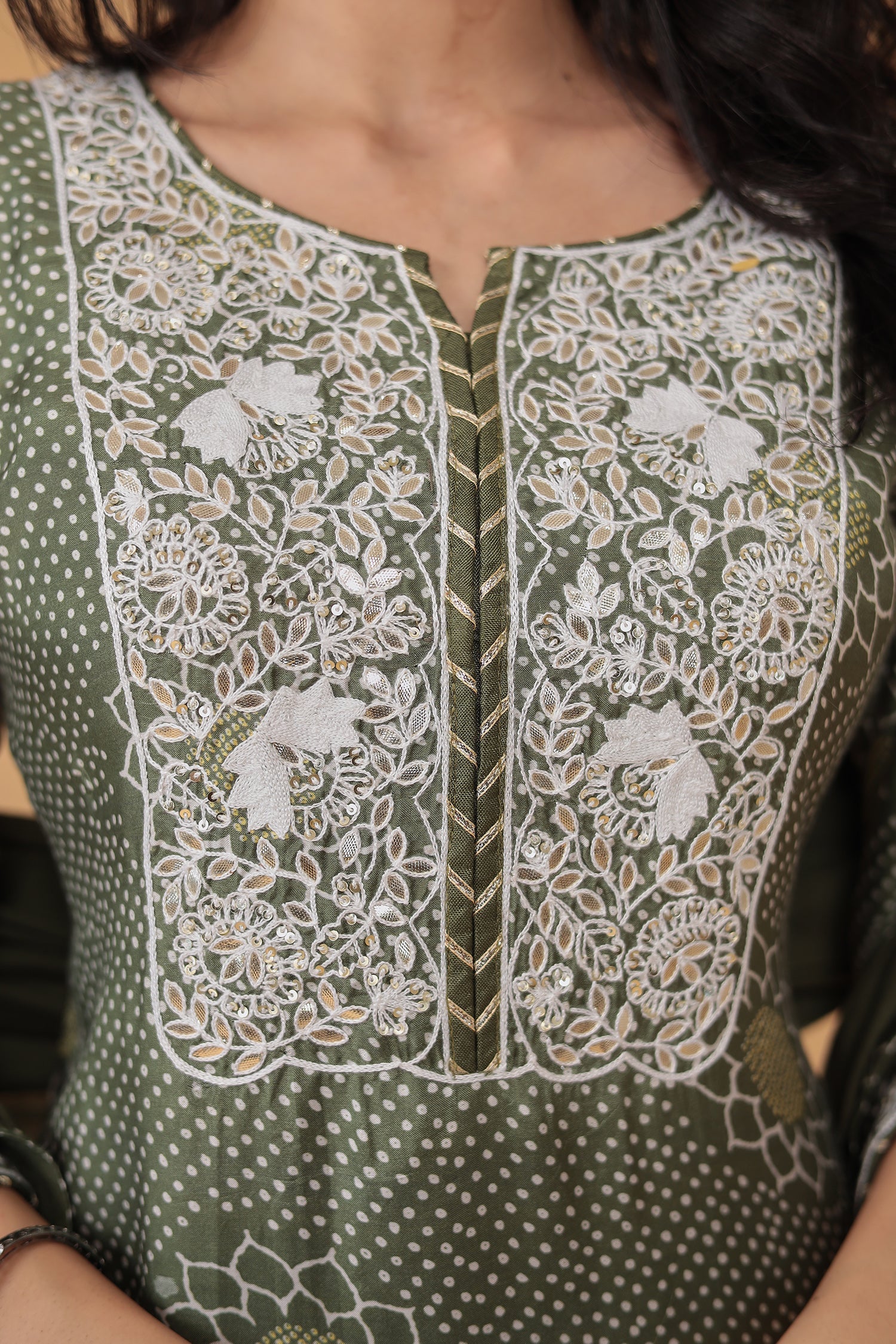 Printed Satin Silk Dhoti Suit with Embroidered work