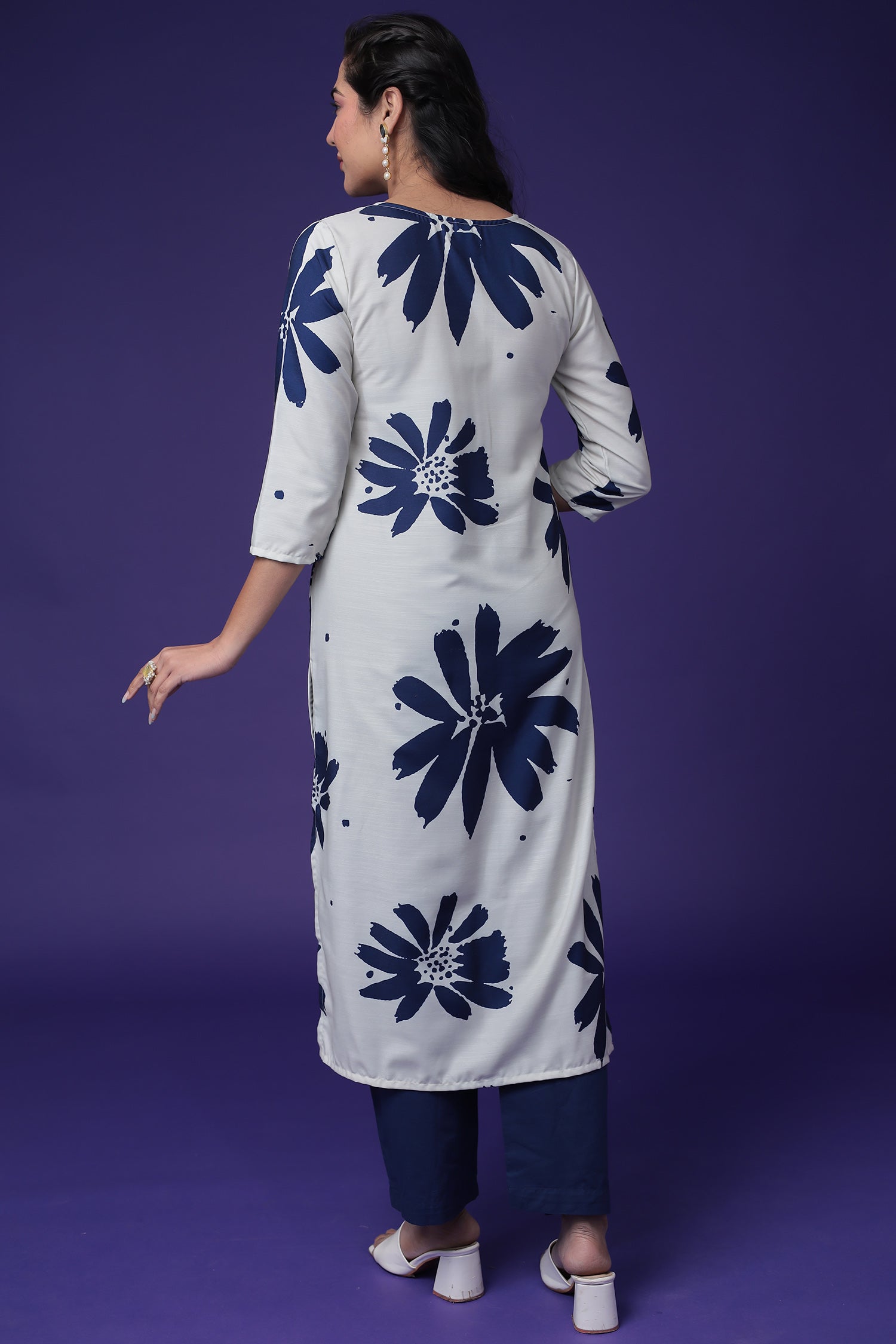 Printed Cotton Slub Kurta Set Stitched