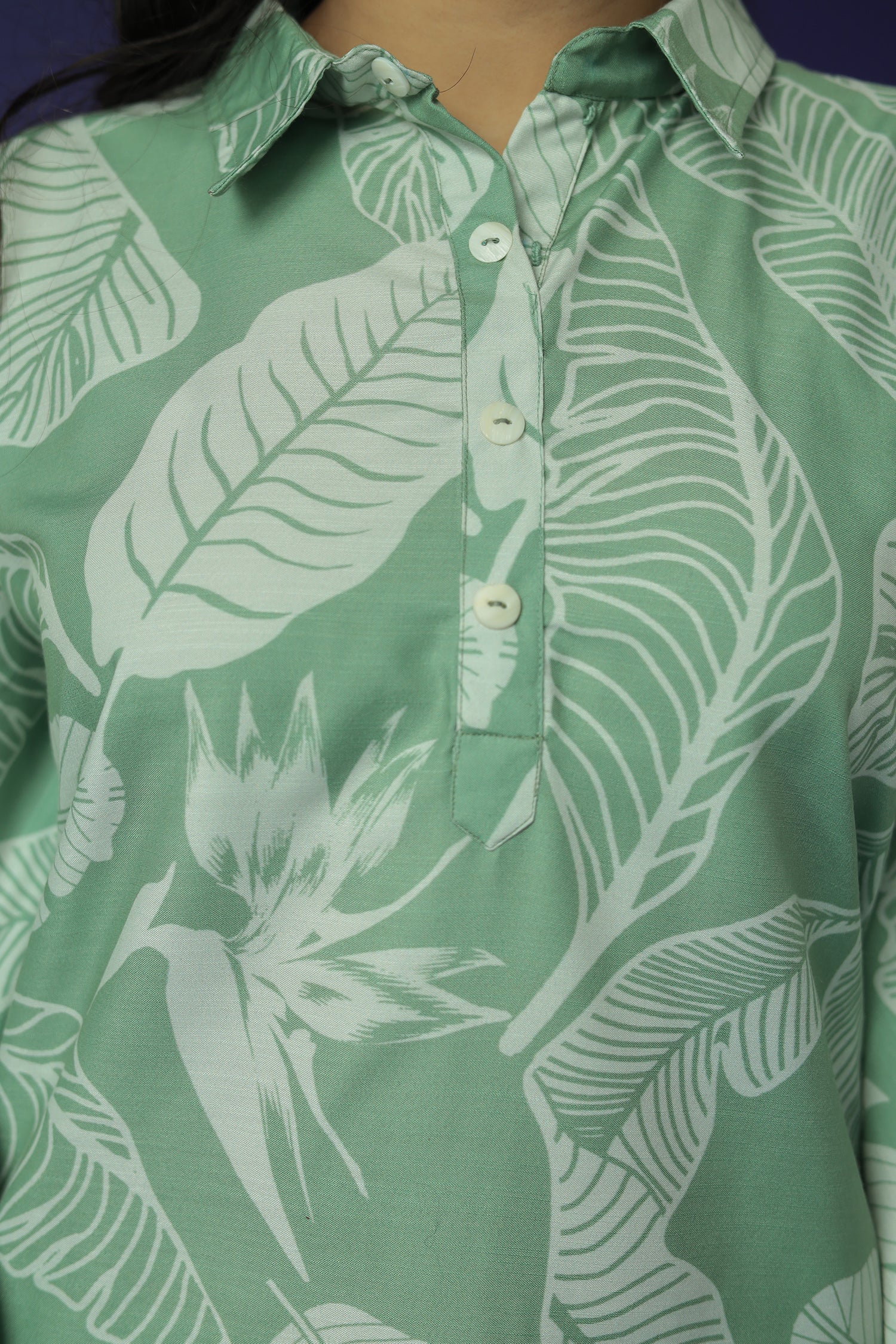 Printed Cotton Slub Kaftan Set