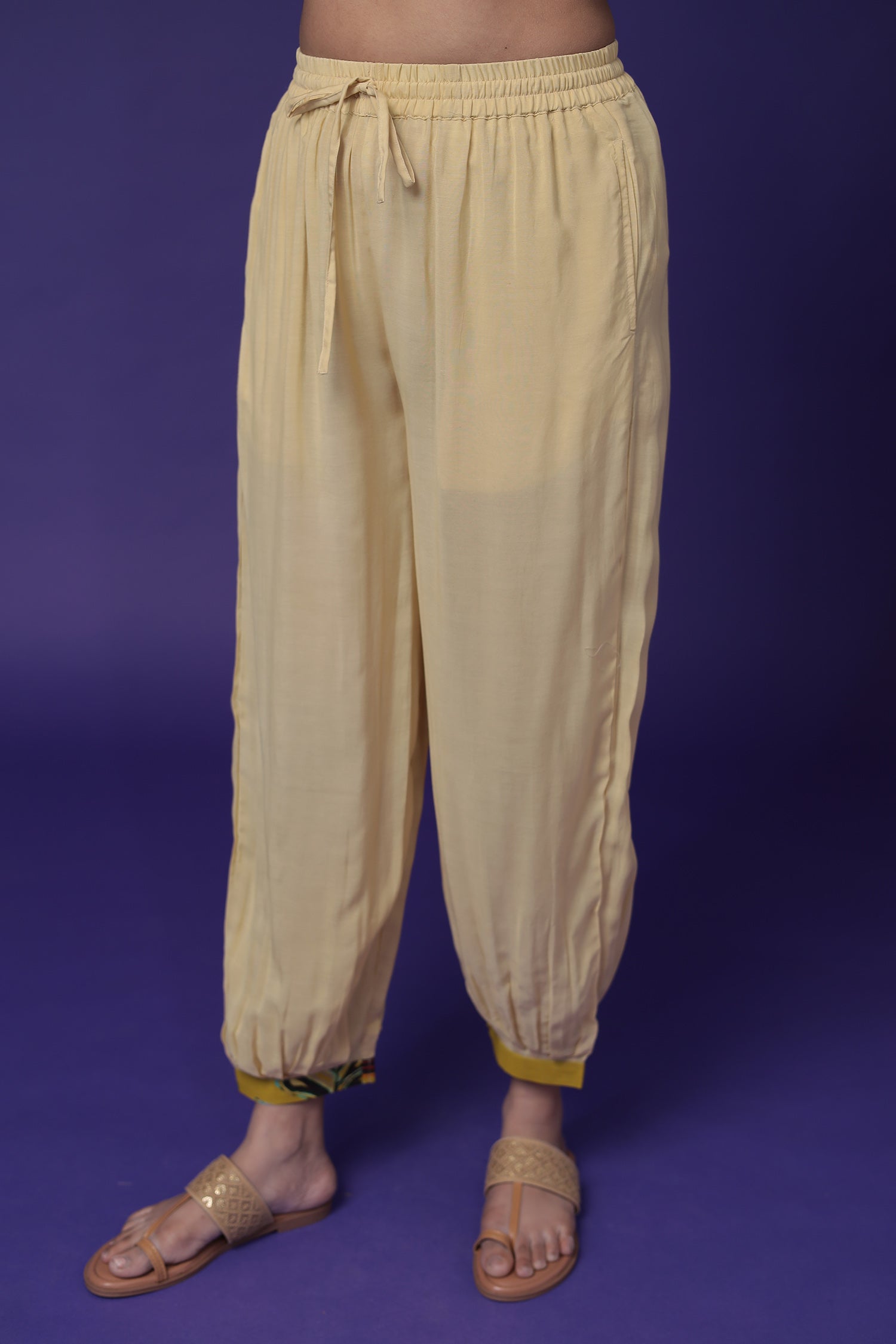 Printed Silk Blend Co Ords Set with Hand work