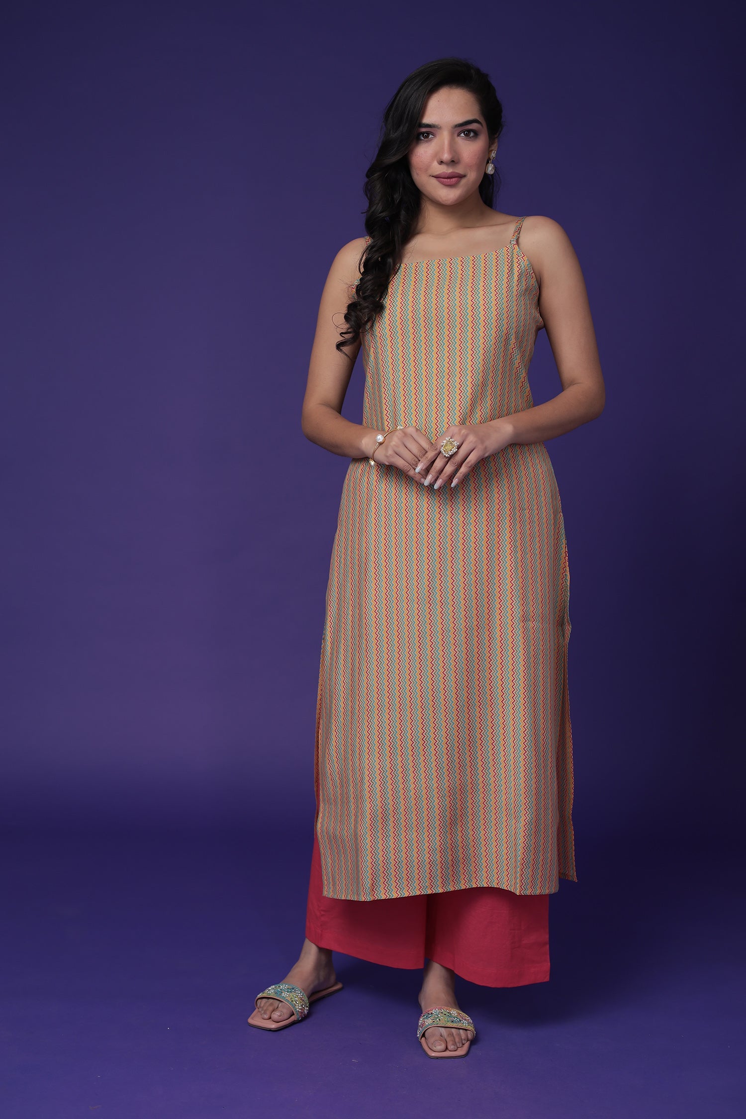 Printed Cotton Kurta Set Stitched