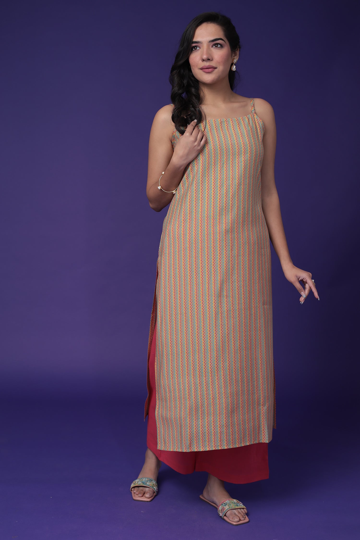 Printed Cotton Kurta Set Stitched