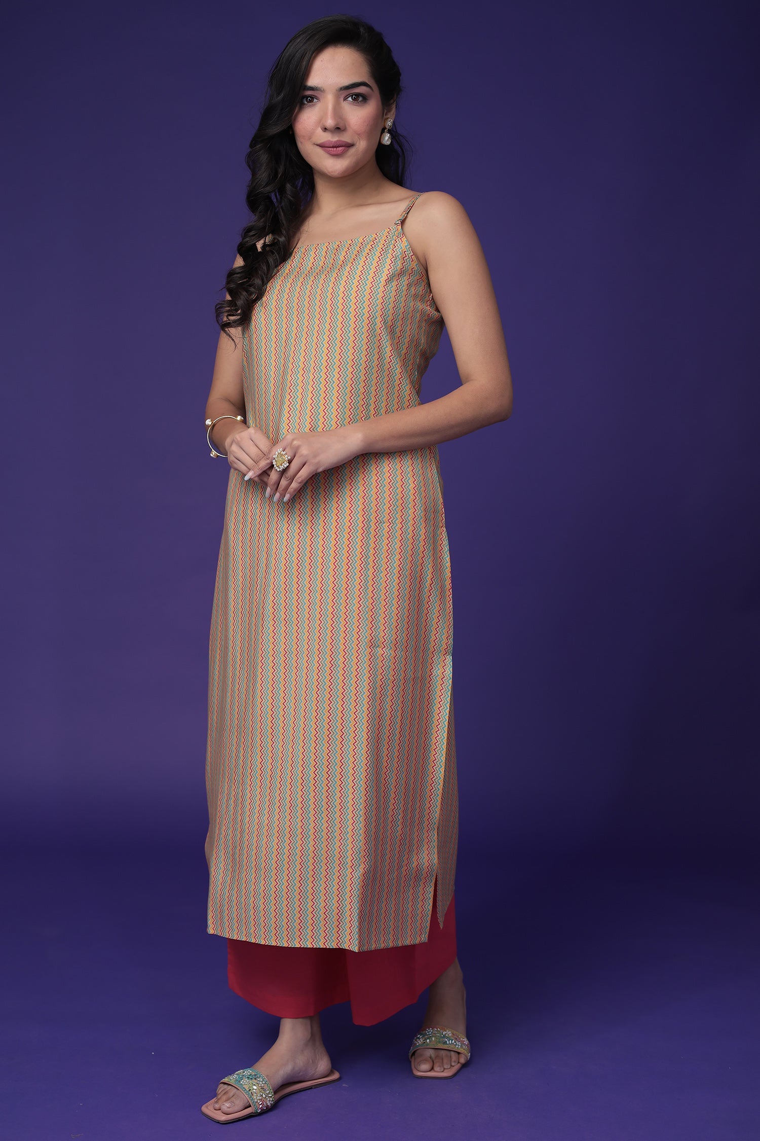 Printed Cotton Kurta Set Stitched