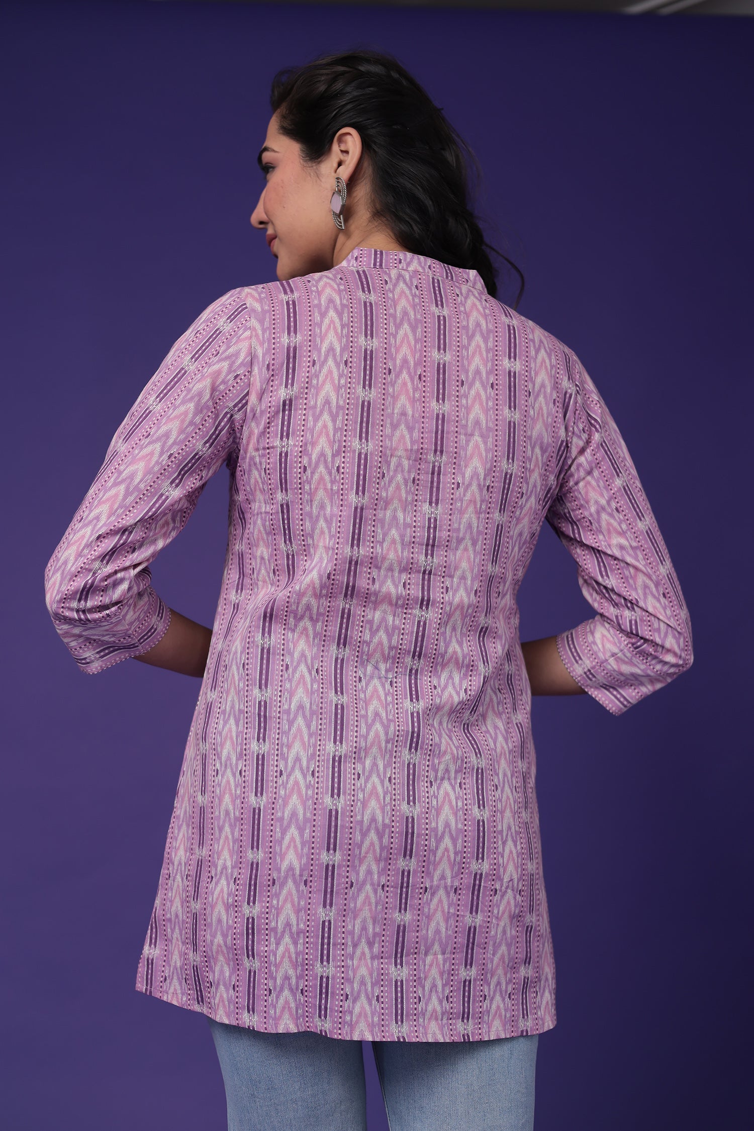Printed Cotton Tunic with Embroidered work