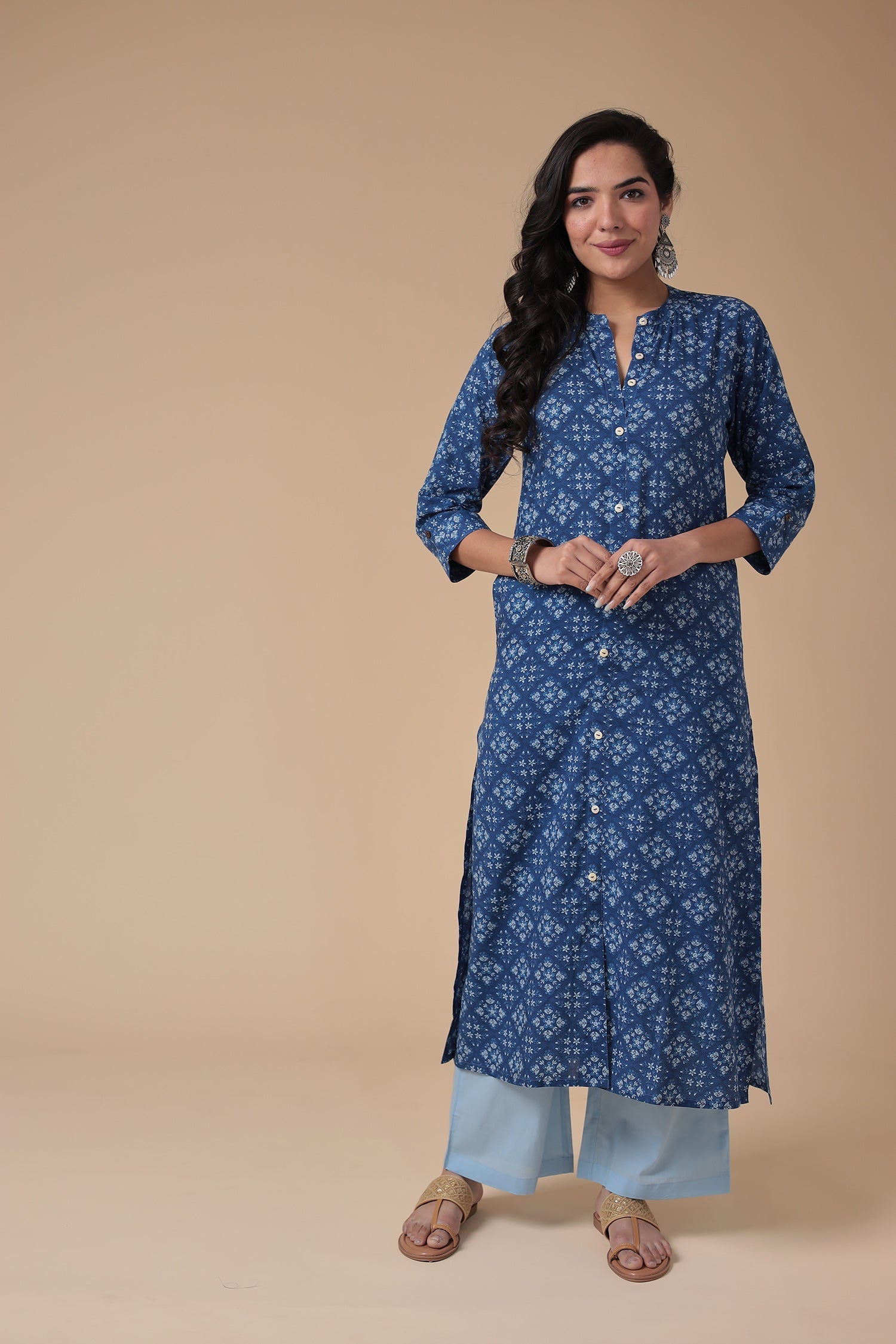 Printed Cotton Kurta Set Stitched