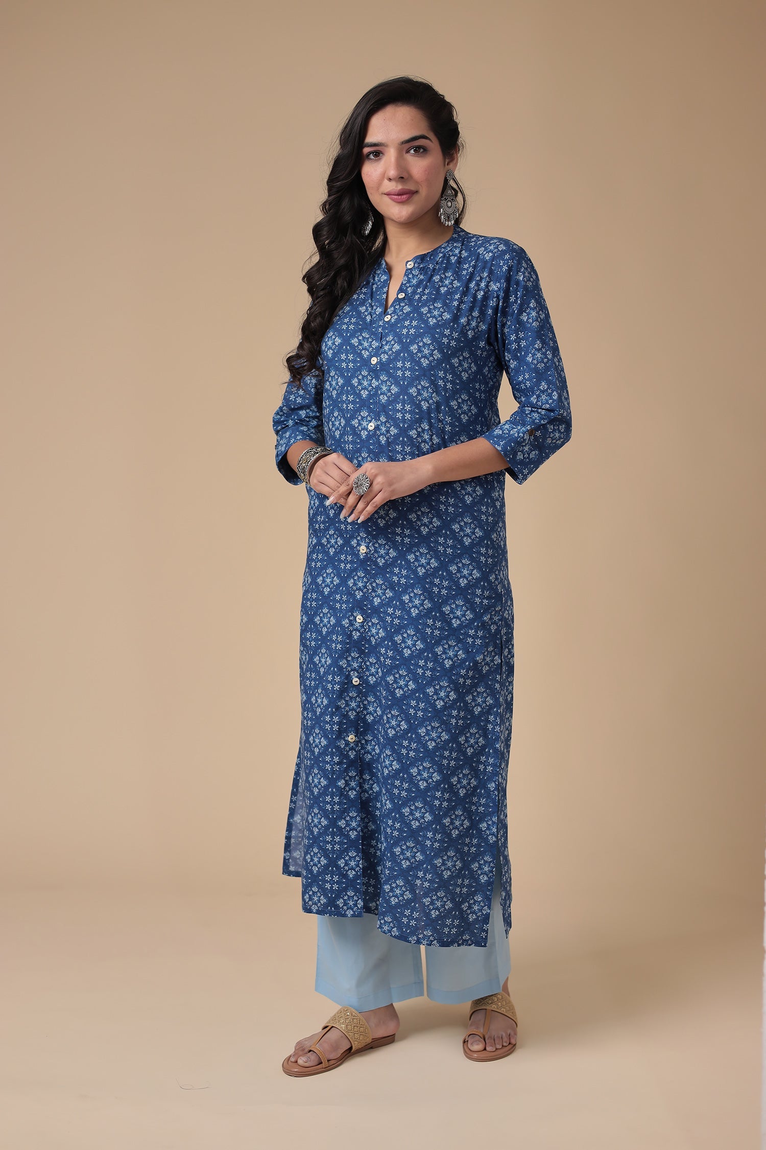 Printed Cotton Kurta Set Stitched