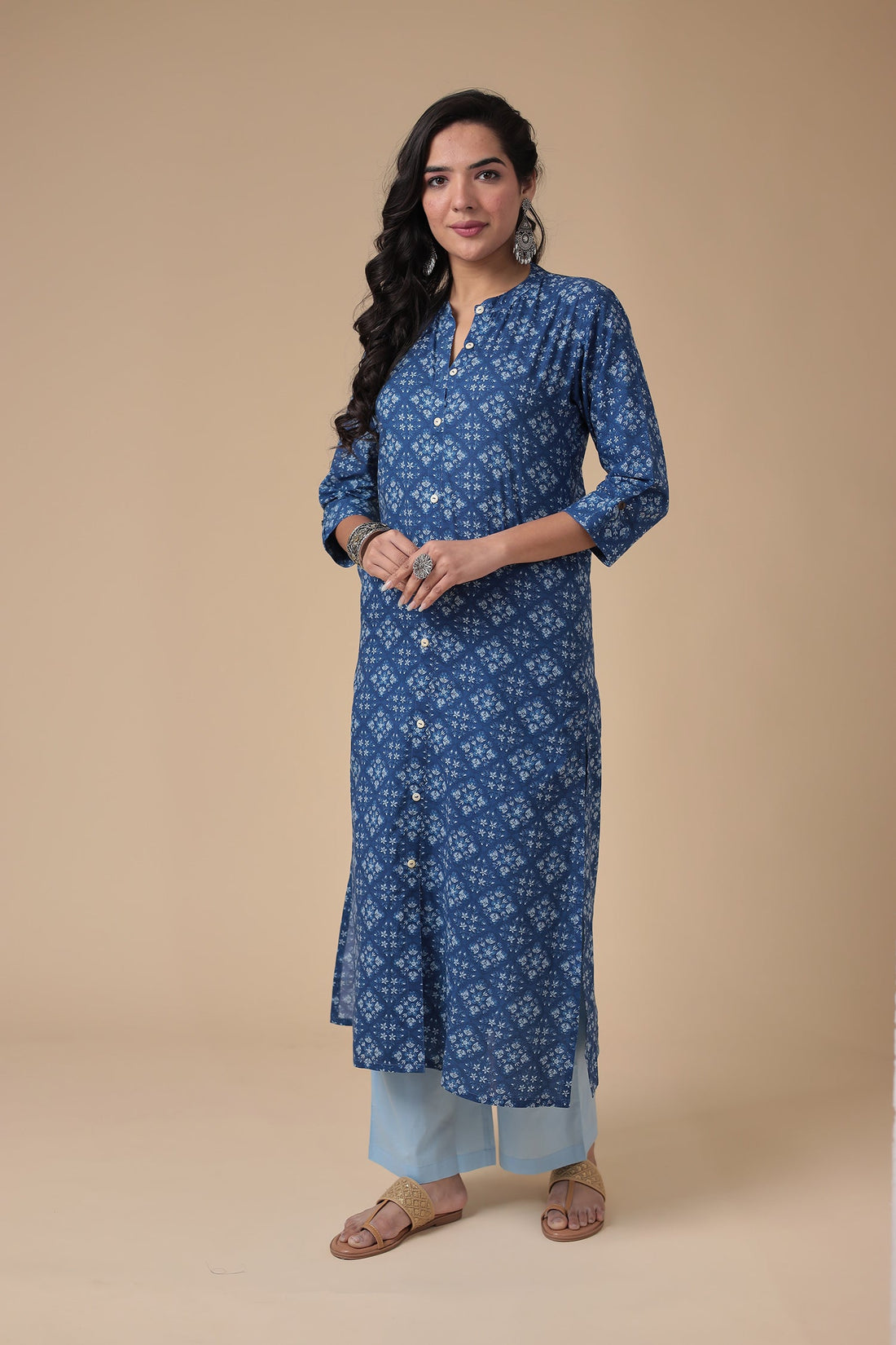Printed Cotton Kurta Set Stitched