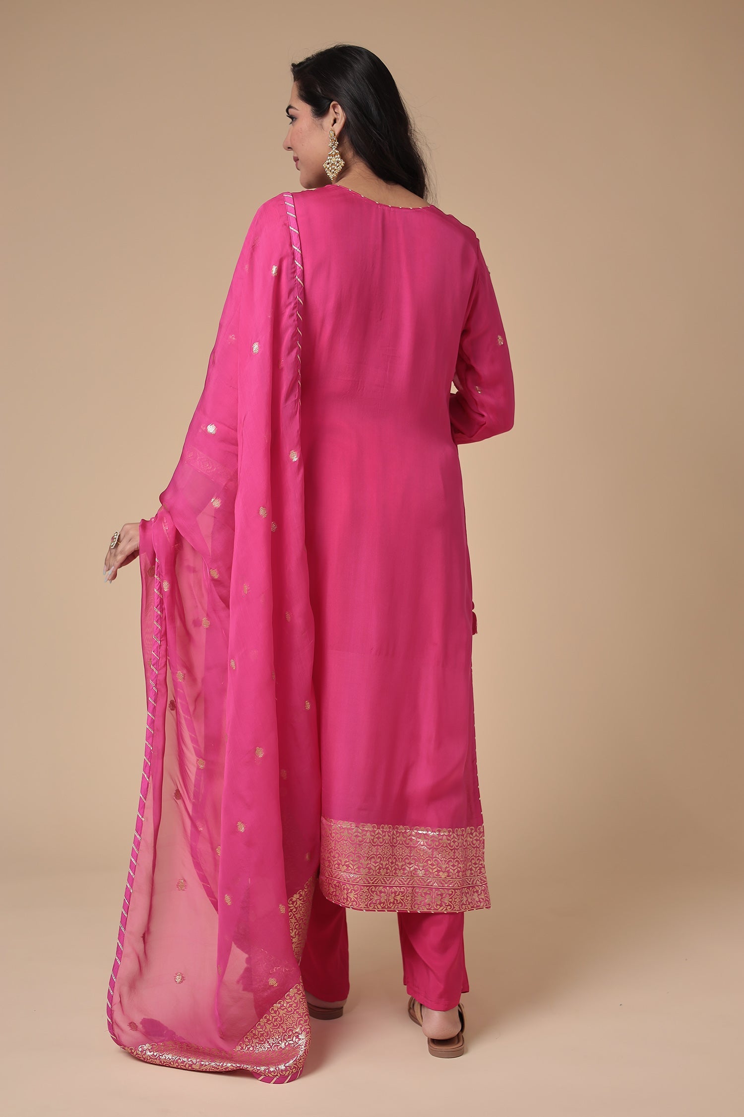 Handloom Organza Suit with Zardozi work