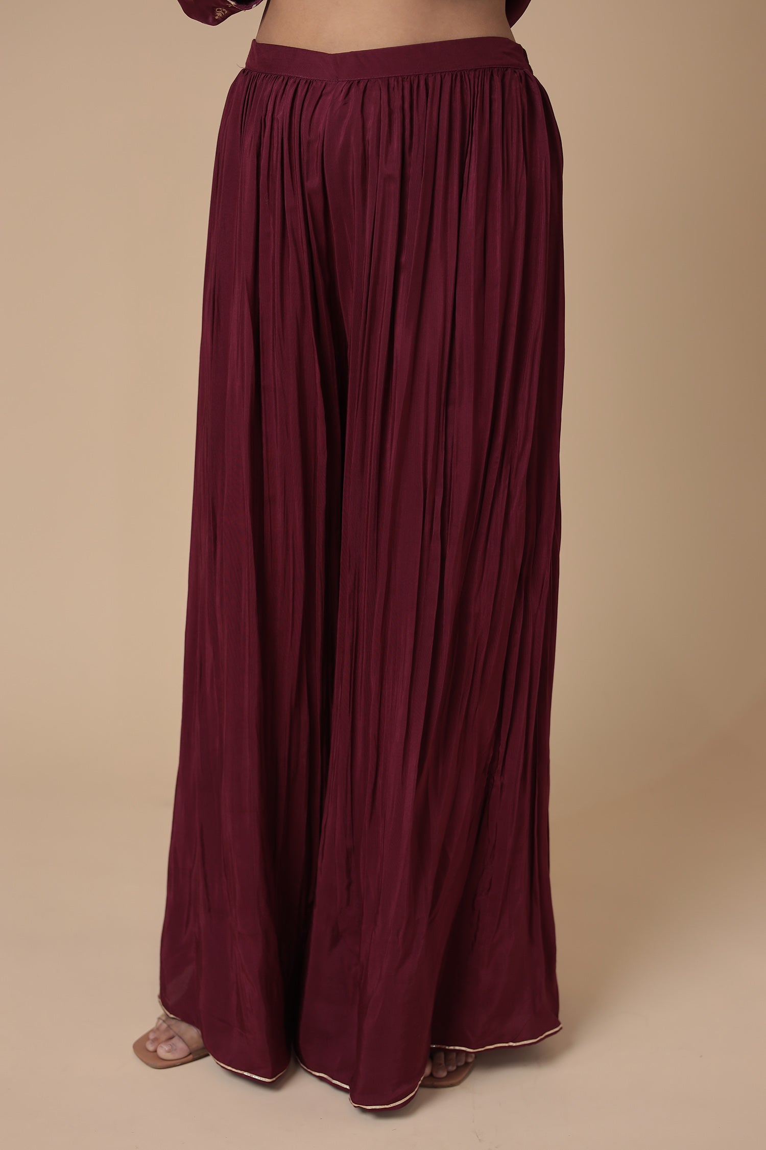 Handloom Organza Suit Embroidered with Gota Patti work