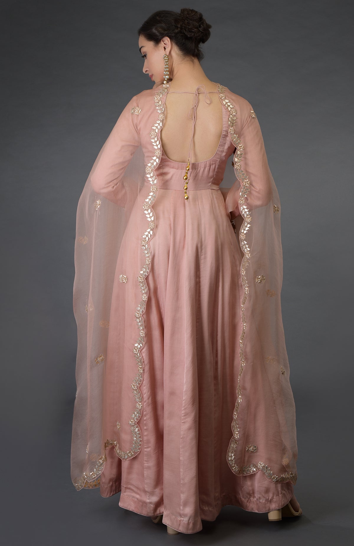 Pressed Rose Gota Patti & Zardozi Hand Embroidered Suit