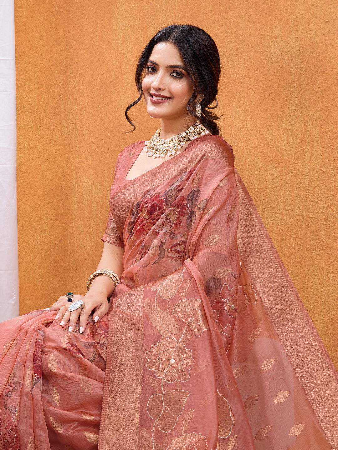 Bandhej Ghatchola Silk Saree with Zari work