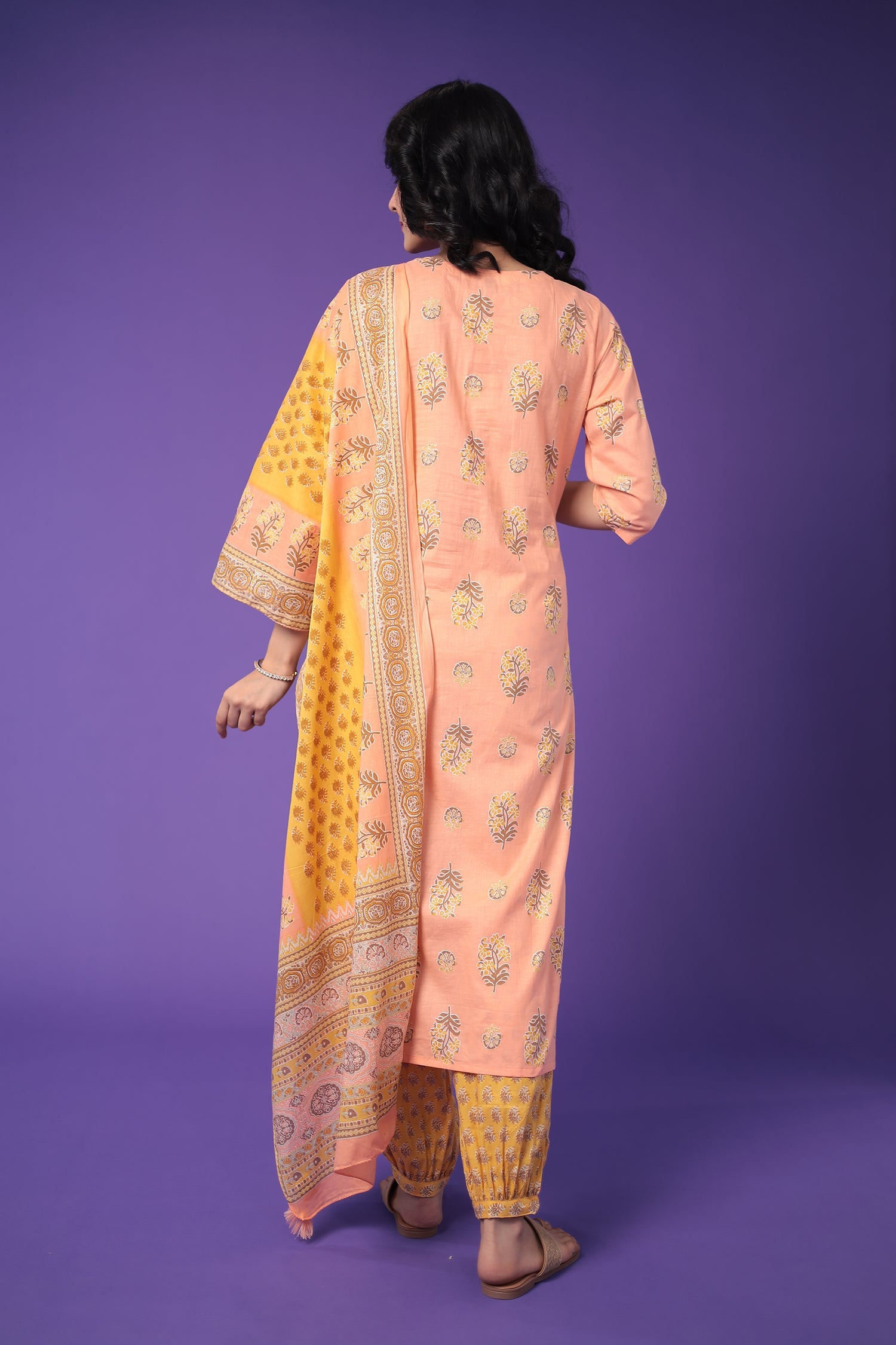 Printed Cotton Kurta Set Stitched