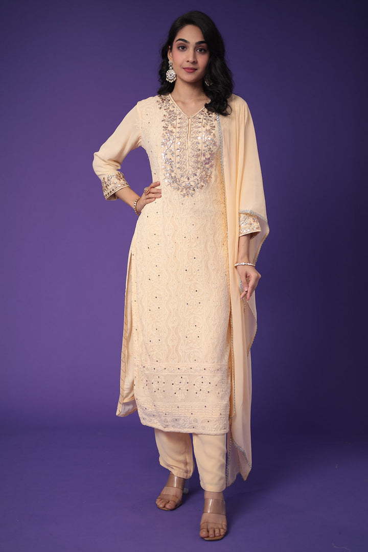 Georgette Suit with Gota Patti and Embroidered work