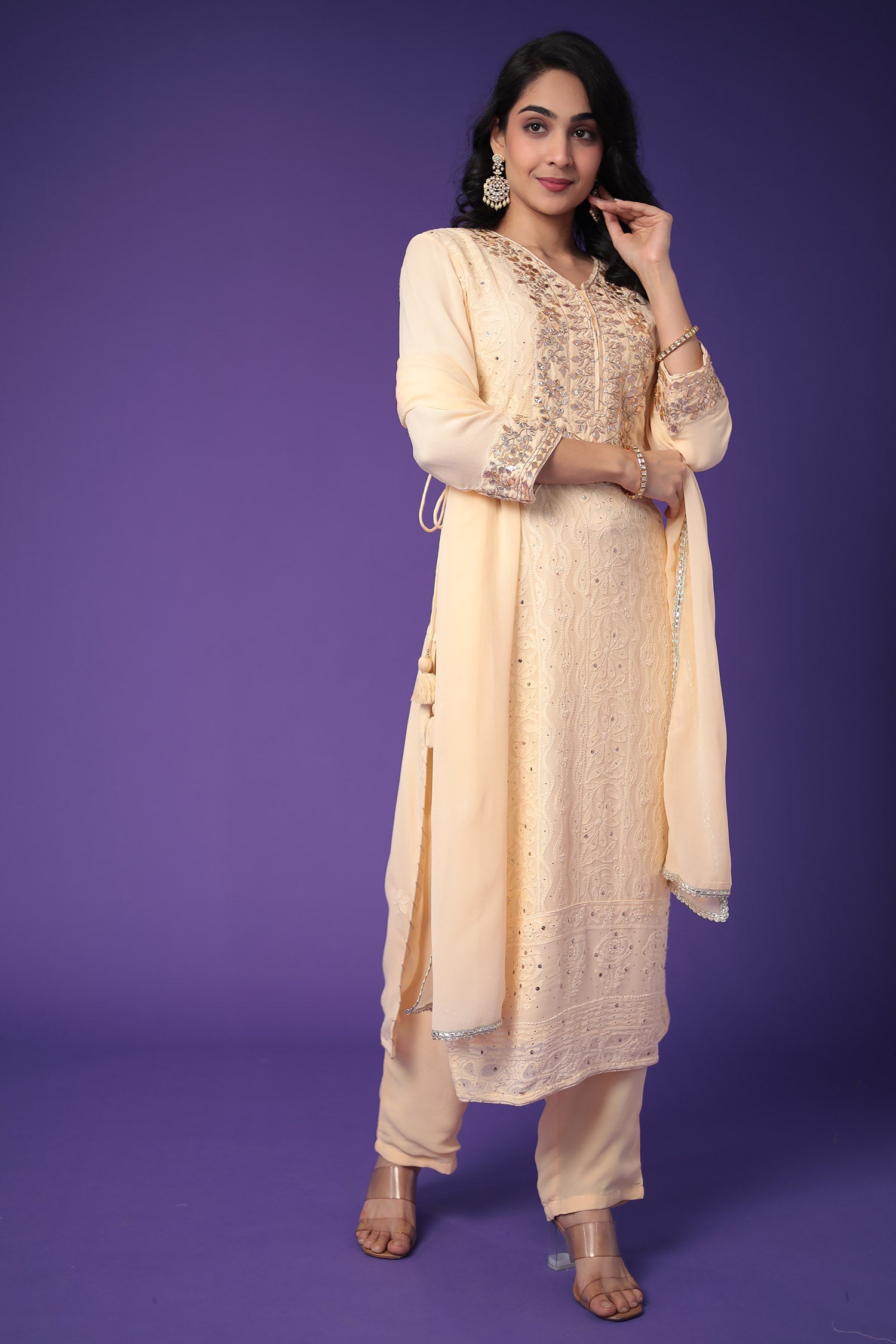 Georgette Suit with Gota Patti and Embroidered work